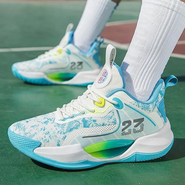 Zapatillas de Baloncesto Unisex con Malla Transpirable, amortiguadoras, Antideslizantes y Resistentes al Desgaste, Botas Deportivas for Exteriores