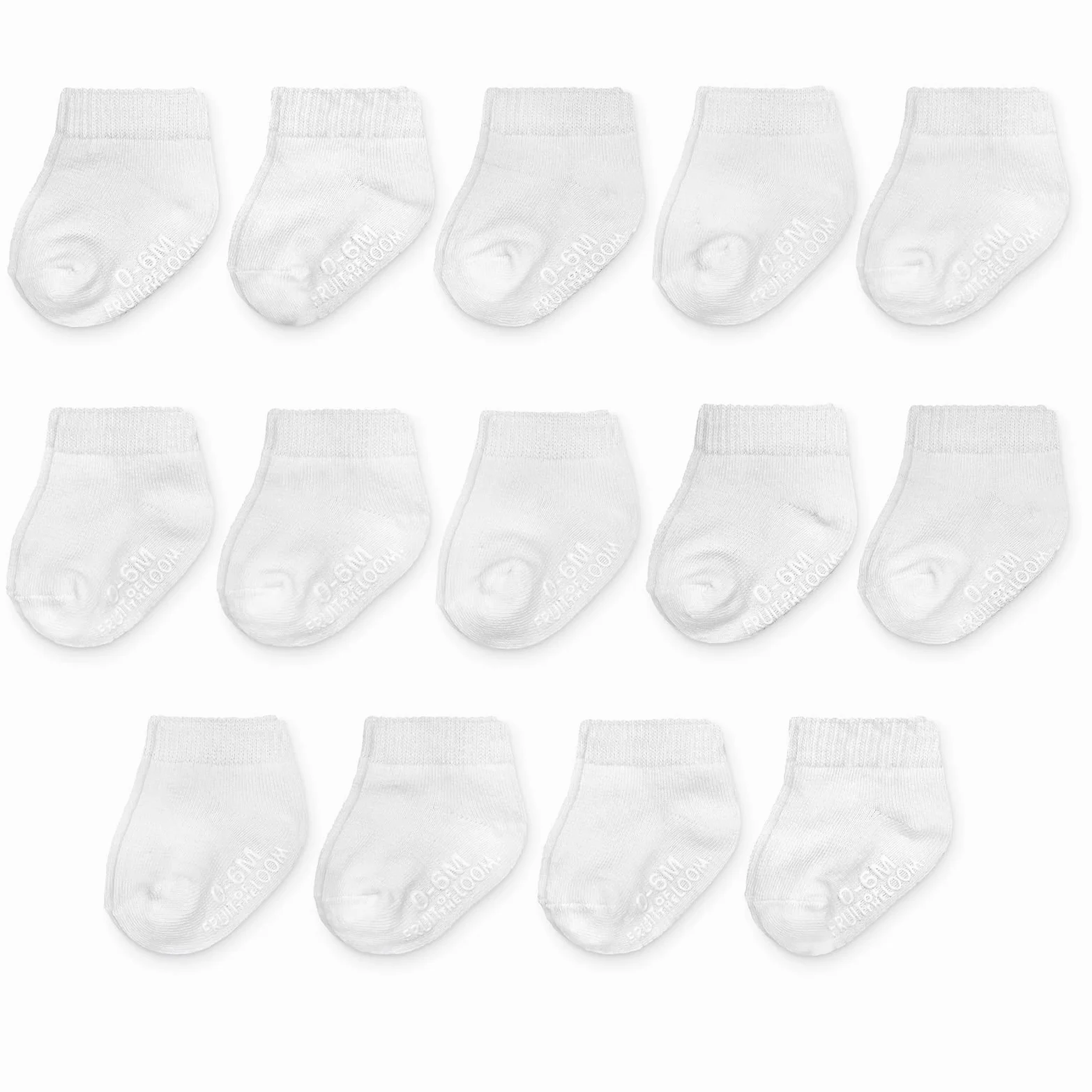 Fruit of the Loom Baby 14-Pack Grow & Fit Flex Zones Cotton Stretch Socks - Unisex, Girls, Boys