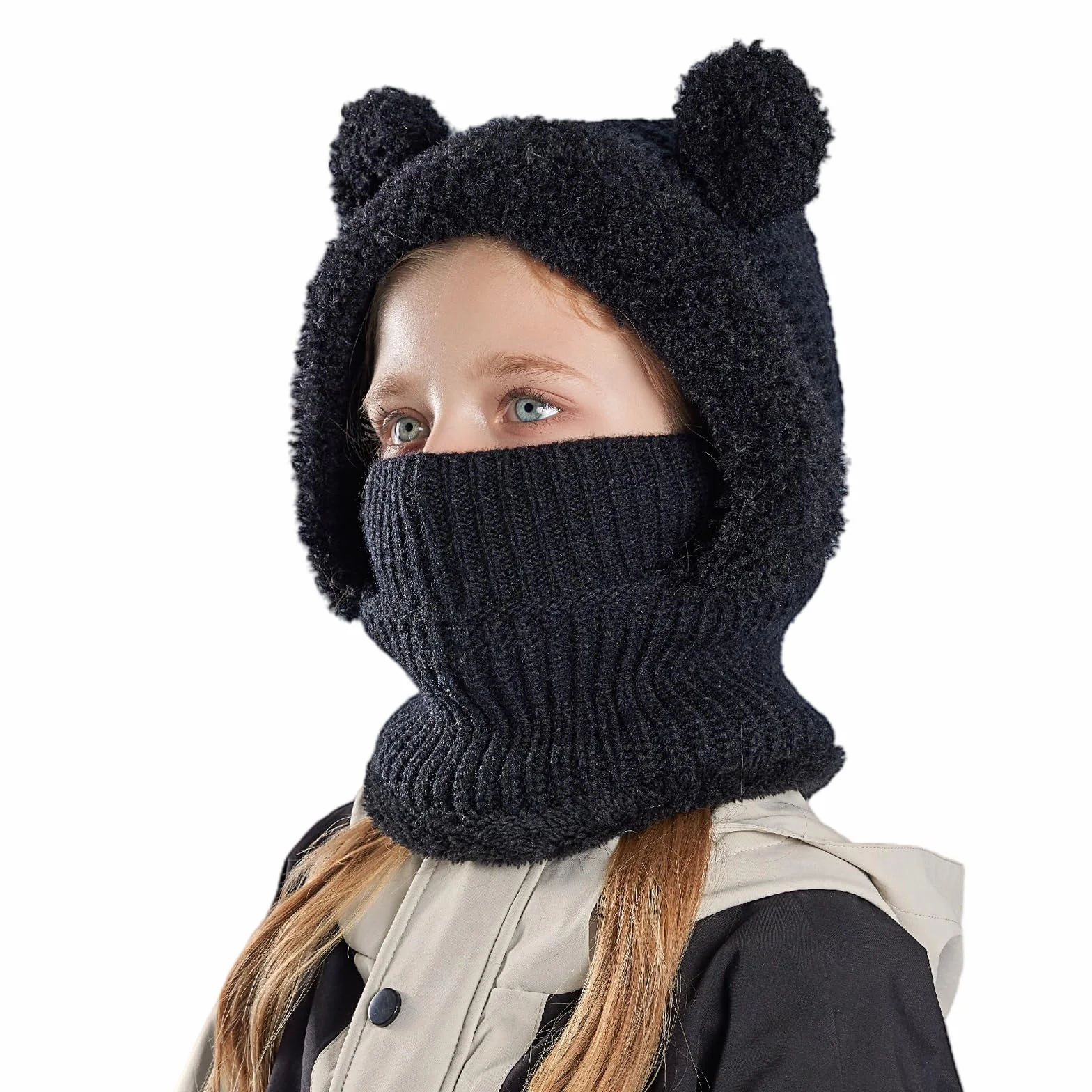 TAGVO Pasamontañas Térmico Invierno Niños Balaclava Cortaviento Cálido Máscara Esquí Gorro Forro Polar Calentador Cuello 4-10 Años