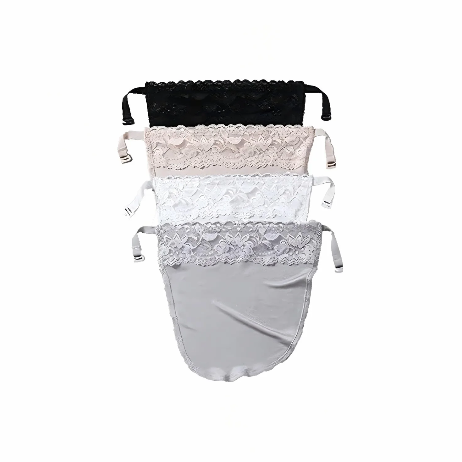 6 Unidades Sujetador Encaje Clip para Mujer - Cubre Escotes Invisibles con Tirantes Ajustables, Top Interior Imitación Elegante sin Costuras, Diseño Cómodo y Discreto para Blusas Escotadas