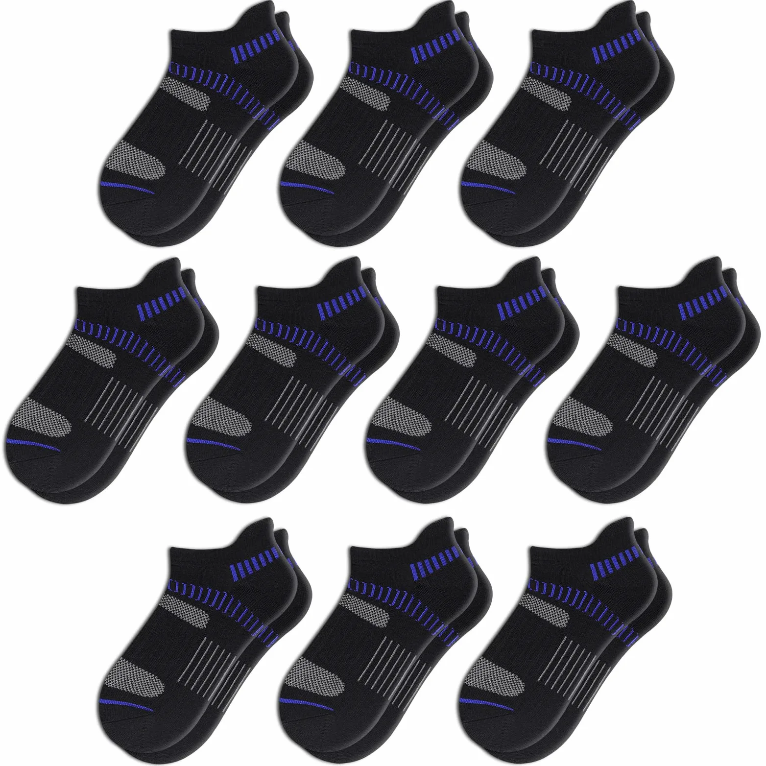 Comfoex 10 pares de calcetines deportivos para niños de 4 a 6, 8 a 10, 6 a 8 años, calcetines cortos de algodón con suela acolchada