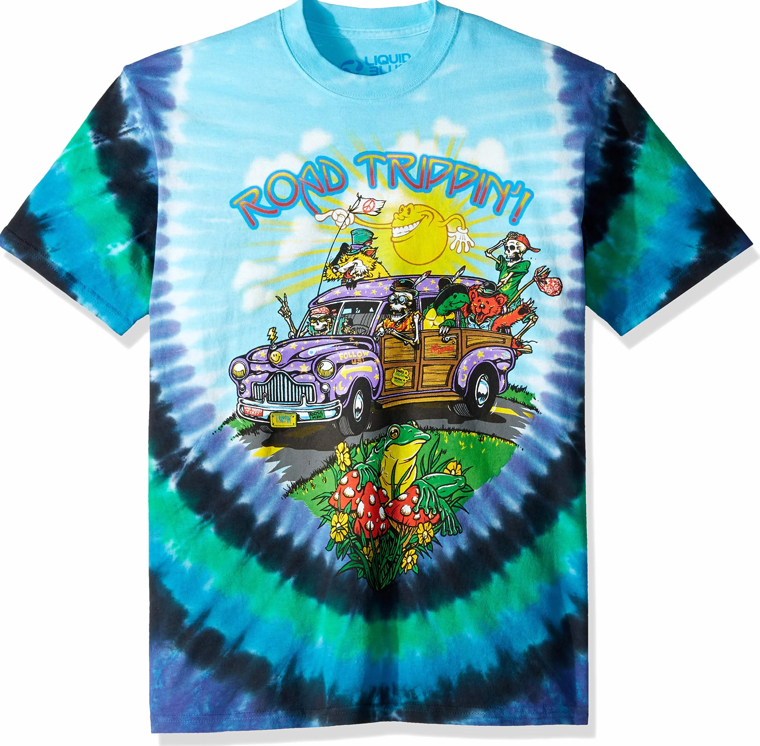 Camiseta de Manga Corta de Trippin' Azul líquido - Multi - XX-Large