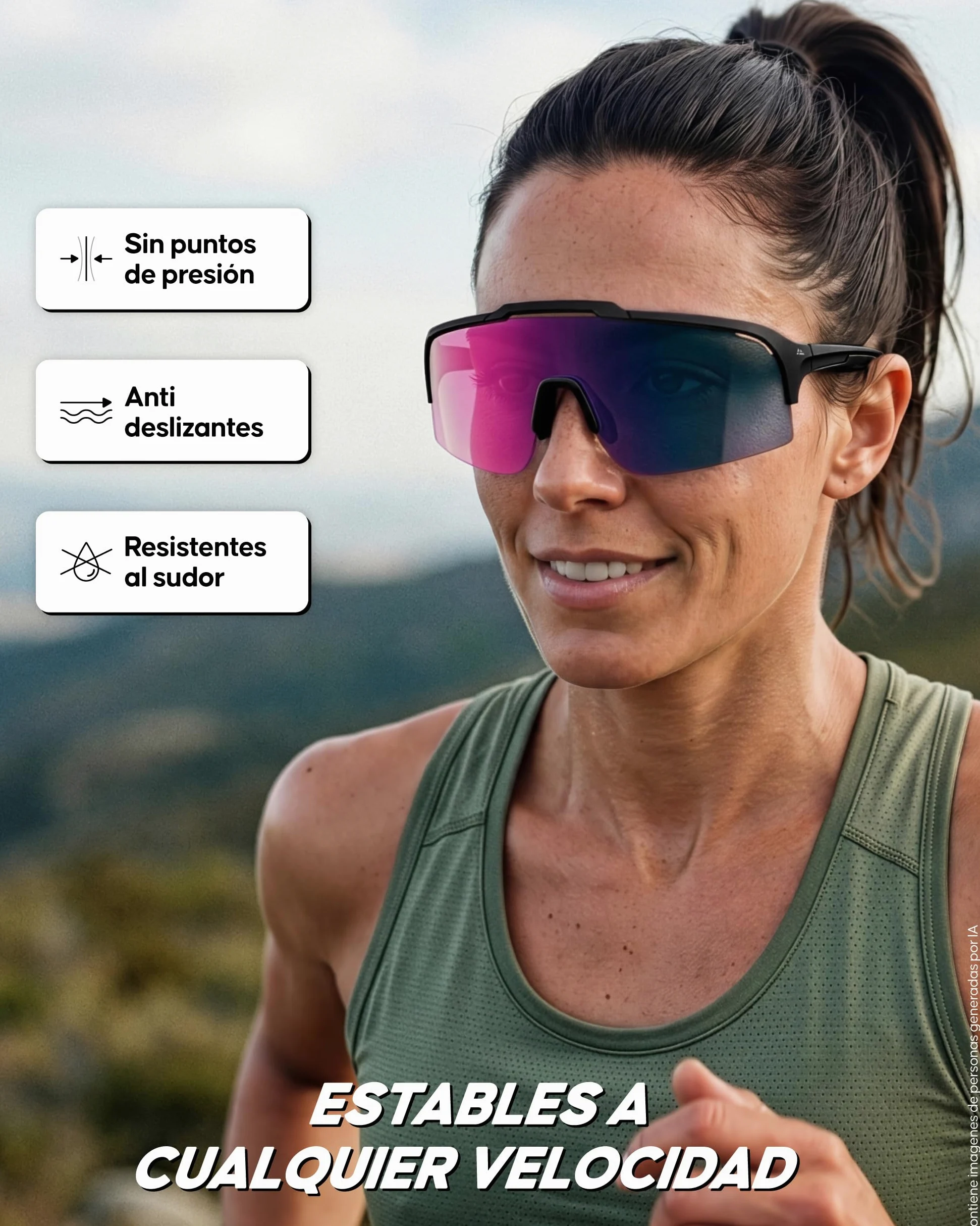DANISH ENDURANCE TR90 Gafas de Ciclismo, Protección UV, Hombre y Mujer