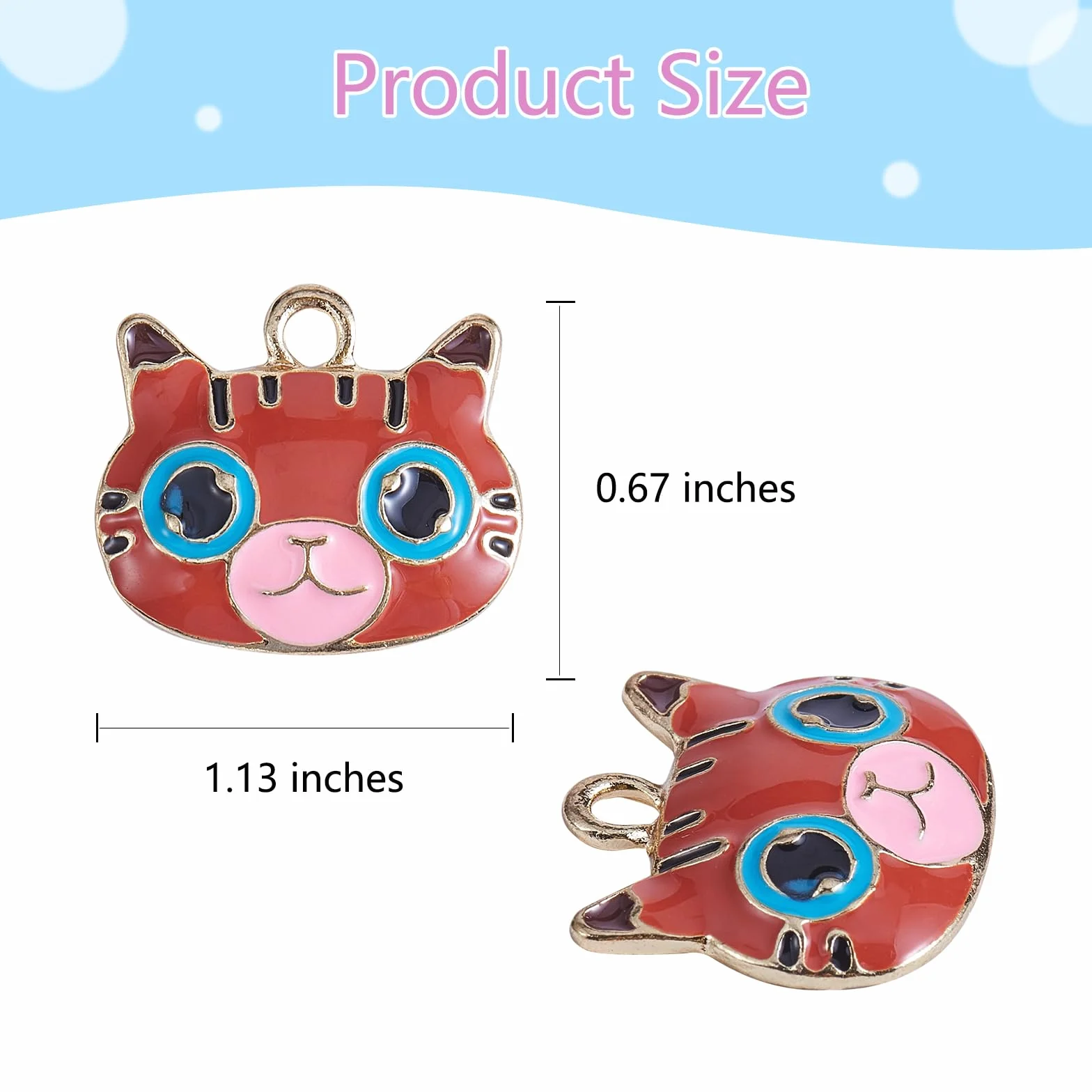 18 Pieza de Colgante de Gato Esmaltado, Colgante de Esmalte de Aleación de Animal Lindo, Color Mezclado para Joyería, Collar, Pendientes, Pulseras, Manualidades