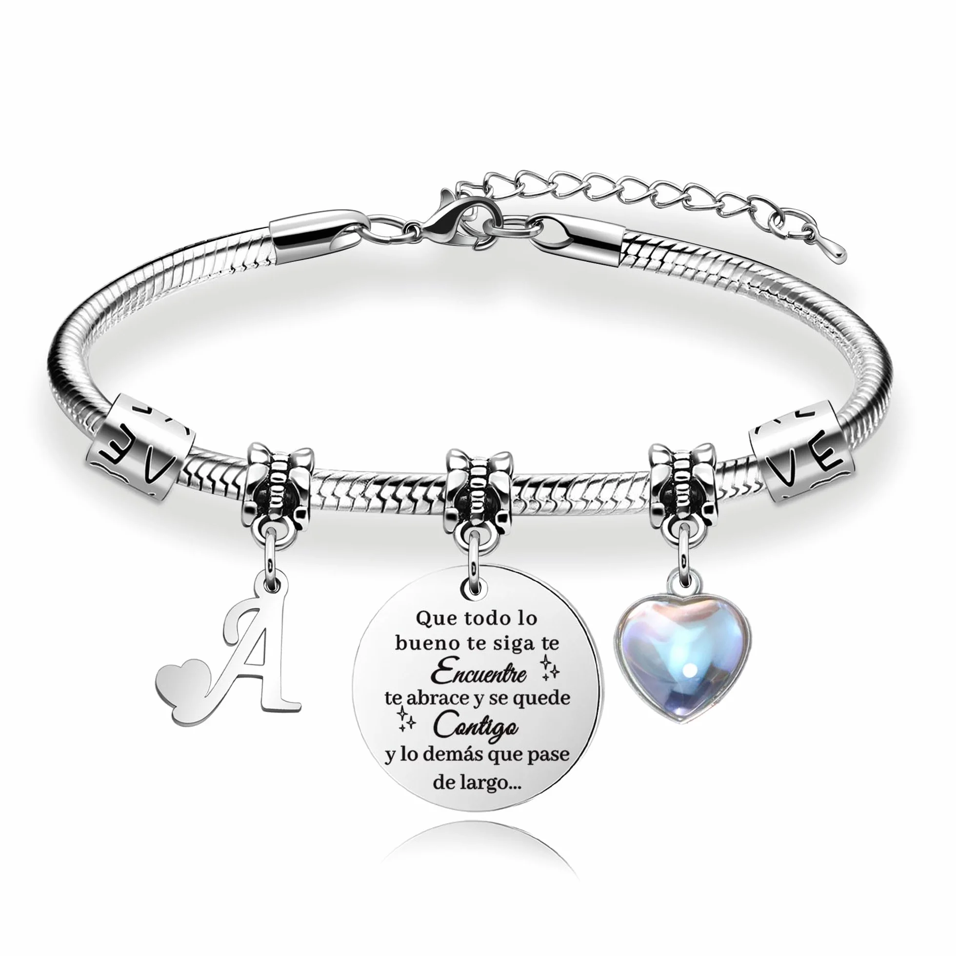 Pulsera de Plata con Letras Iniciales Regalo Personalizado para Mujer