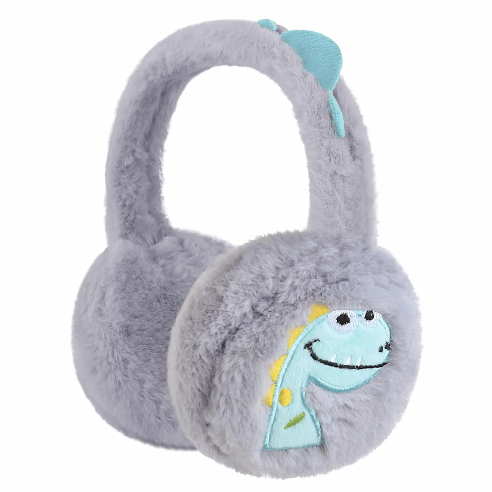 YJZQ Orejeras cálidas para niños, adorables orejeras de felpa de invierno, orejeras suaves, plegables, diseño de dinosaurio, orejeras para niños y niñas, para niños de 3 a 12 años
