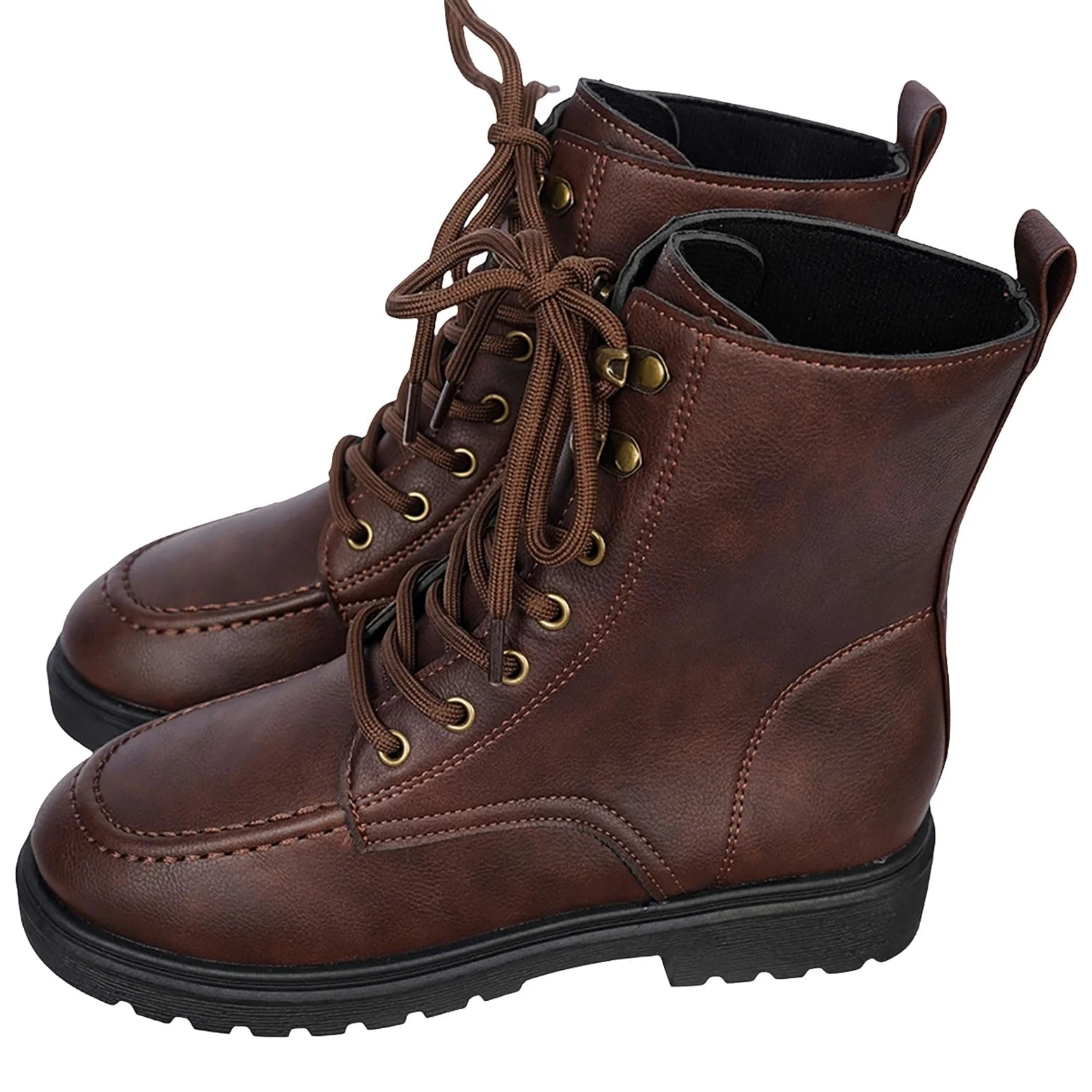 Genérico Botines Mujer Vestir con Cordones Plataforma Botas Punta Redonda Elegantes Zapatos Suaves Cómodos Caminar Bota Casual Antideslizantes Botin para Otoño Invierno Trabajo Paseo y Uso Diario