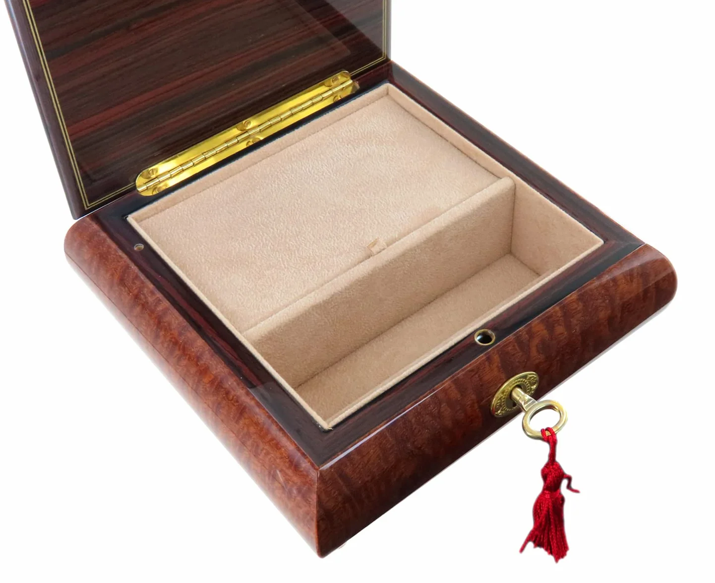 Lutèce Créations Joyero musical/caja de música para joyas de madera con marquetería conejo de Beatrix Potter y mecanismo musical de resorte de 18 notas - Canción de cuna (Johannes Brahms).