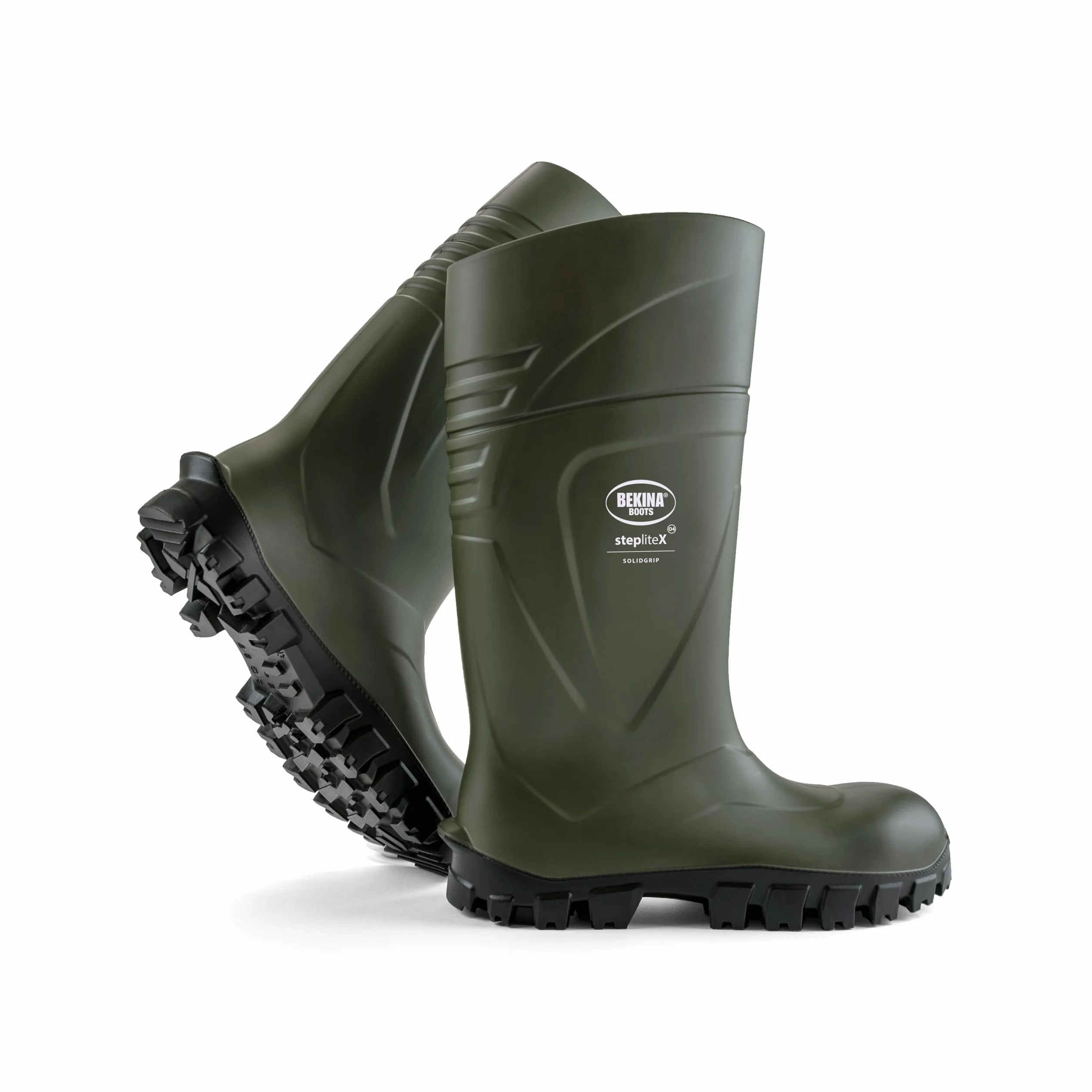 Bekina Bota de Trabajo Robusta para Mujeres y Hombres sin Puntera de Acero de Seguridad, para Uso agrícola, Garantiza una excelente adherencia, protección de Aislamiento -30 Grados, Verde, EU 43