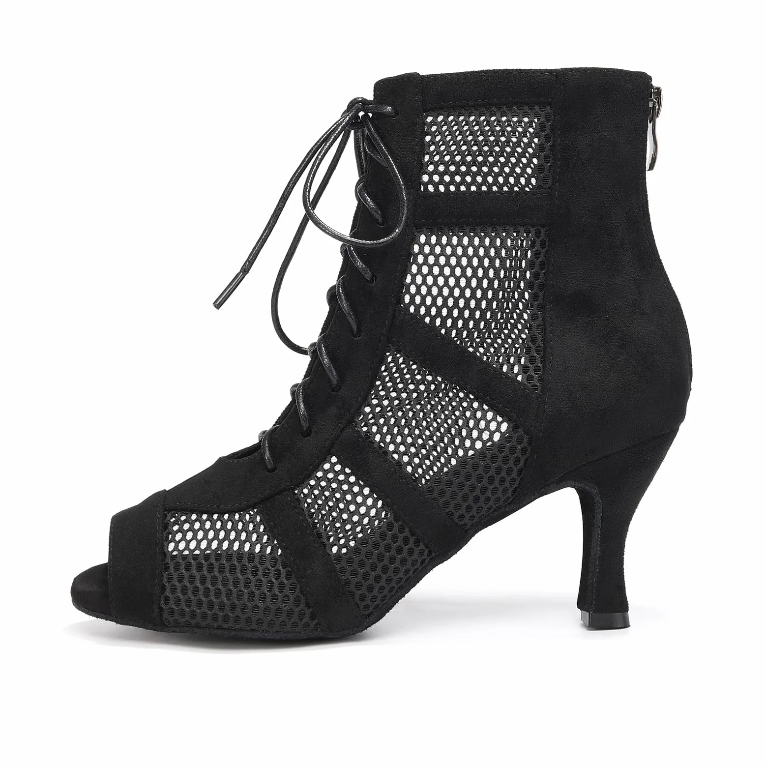 AOQUNFS Botas de Baile Latino Mujer Tacón de Salón Botines de Baile de Salsa Bachata Tango y Samba Práctica y Actuación, YCL446-7.5