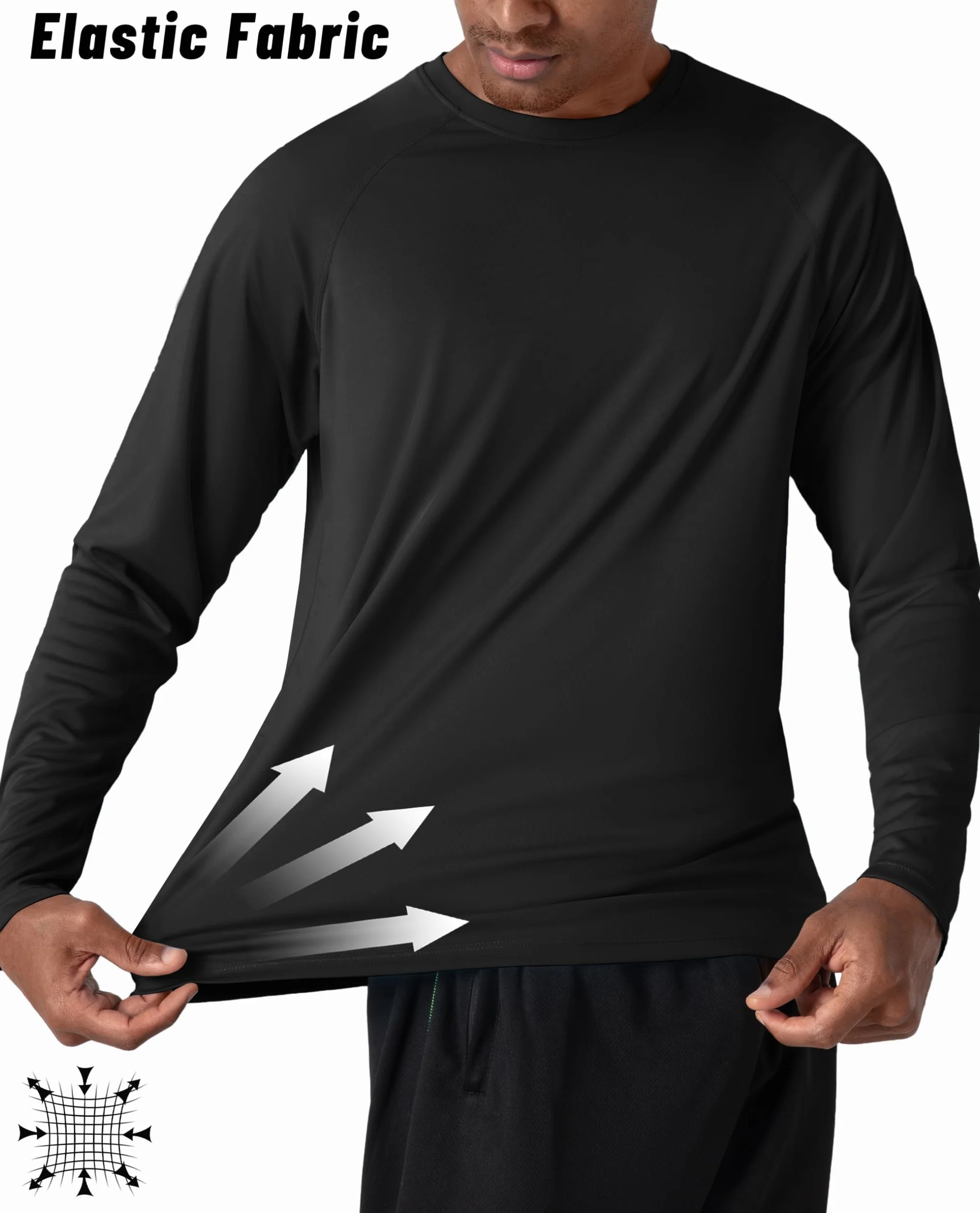 KEFITEVD Camiseta Casual de Manga Larga para Hombre Primavera Verano Camisetas Ligeras y Cómodas