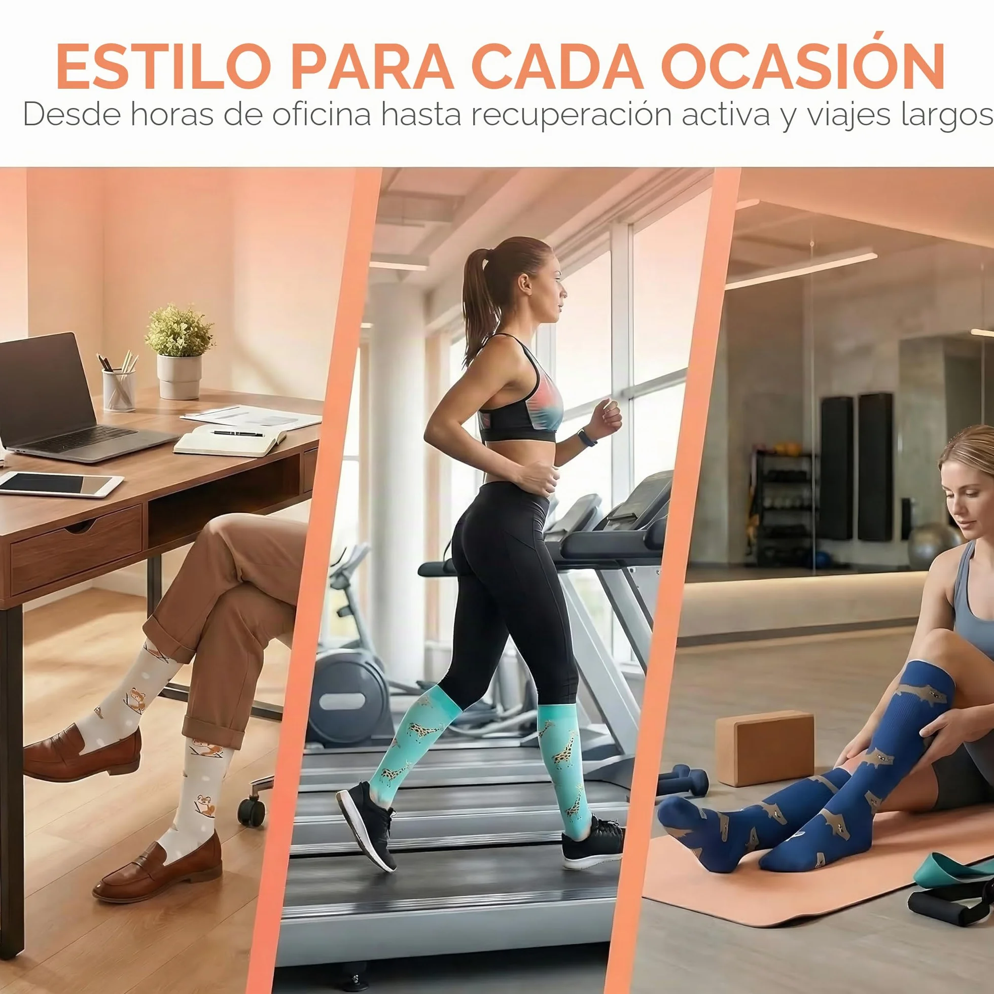 Calcetines de compresión (7 pares) para mujeres y hombres Circulación 20-30 mmhg El calcetín alto hasta la rodilla es el mejor apoyo para atletismo Correr, Ciclismo