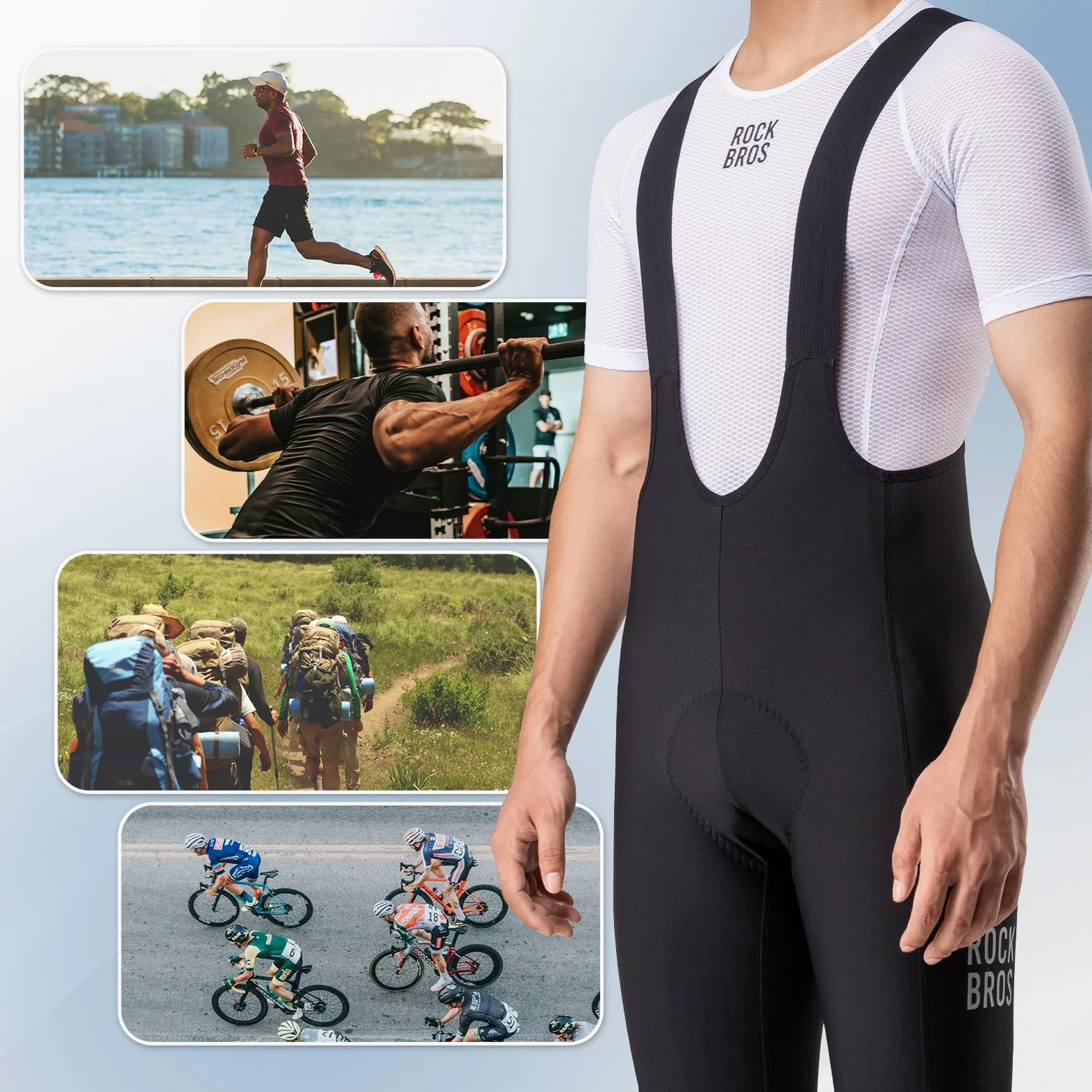ROCKBROS Camiseta Interior Ciclismo para Hombre Ultraligero, Ropa Interior Deportiva sin Mangas de Verano Transpirable Secado Rápido para Bicicleta Running, M-XXL