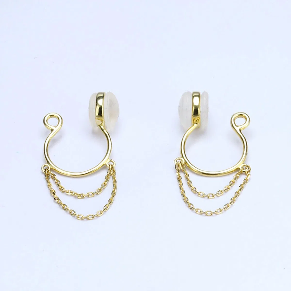 KnSam Pendientes de oro amarillo de 18 quilates, joyas de oro auténtico, clip de oreja, Au 750, pendientes boho para mujer, oro, Oro amarillo de 18 quilates, Sin circonita