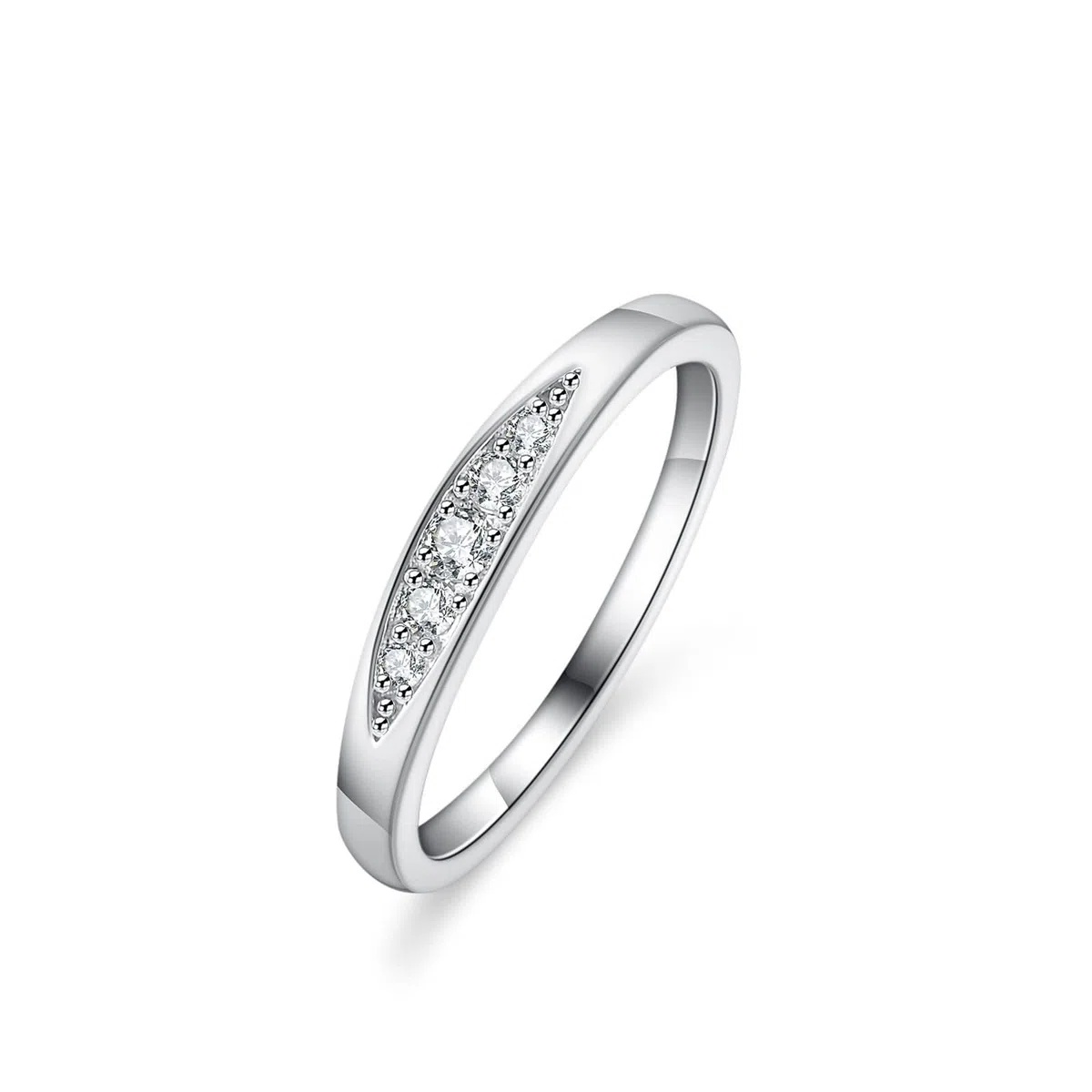 Anillo de compromiso para mujer, oro blanco con diamantes, anillos de boda de oro auténtico, delicado para mujer