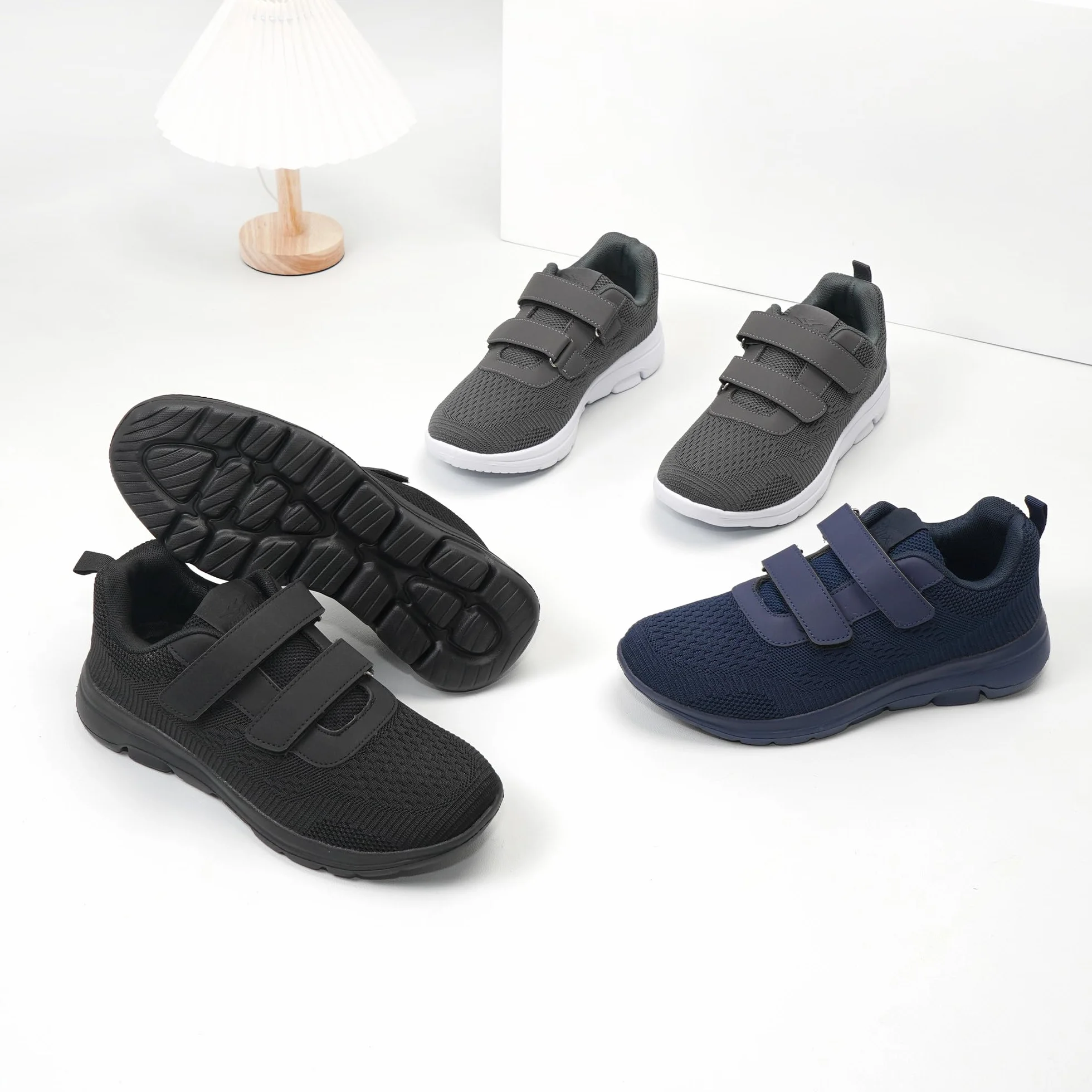 JOMIX Zapatillas de Deporte Hombre Running Depotivas sin Cordones Gimnasio Correr Carretera con Banda Ajustable Sneakers Ligeros Transpirables Fitness Gym Tenis Jogging