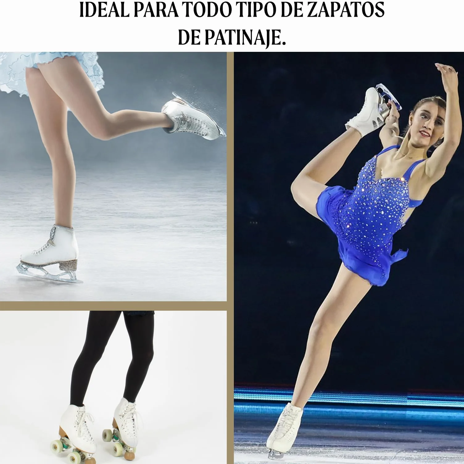 CALZITALY Mallas de patinaje para niñas, medias de patinaje artístico, medias opacas para niñas, 80 DEN, Roller, hielo, fabricadas en Italia