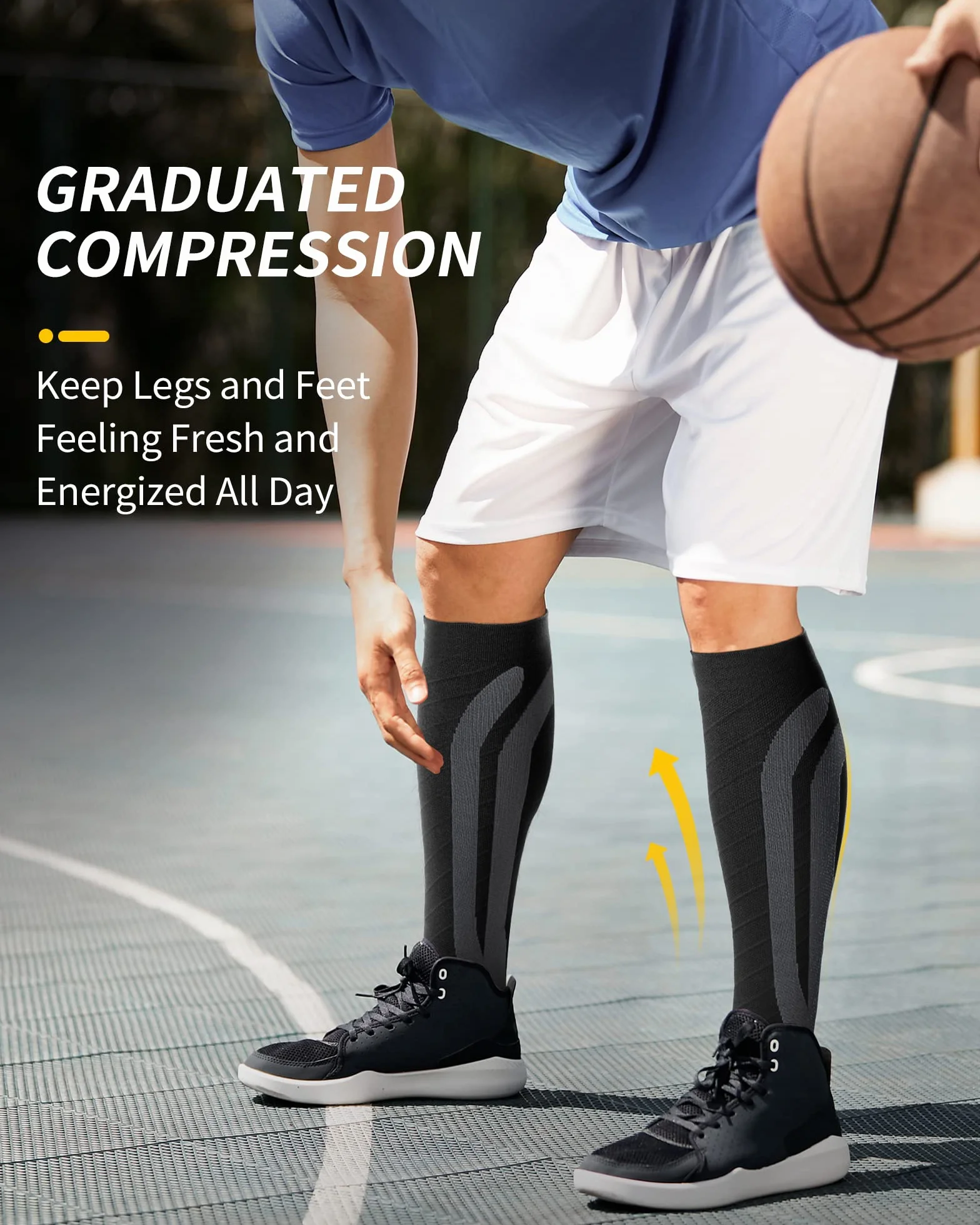 CAMBIVO Medias de Compresión 20-30mmHg 3 Pares para Mujer y Hombre, Calcetines Compresion para Varices, Deporte, Viajes