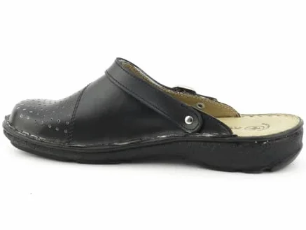 Zapatillas Sanitarias Mujer con Parte Superior Calada Cerrada Tira Ajustable Suela Flexible Ligeras Cómodas Negro Talla 37