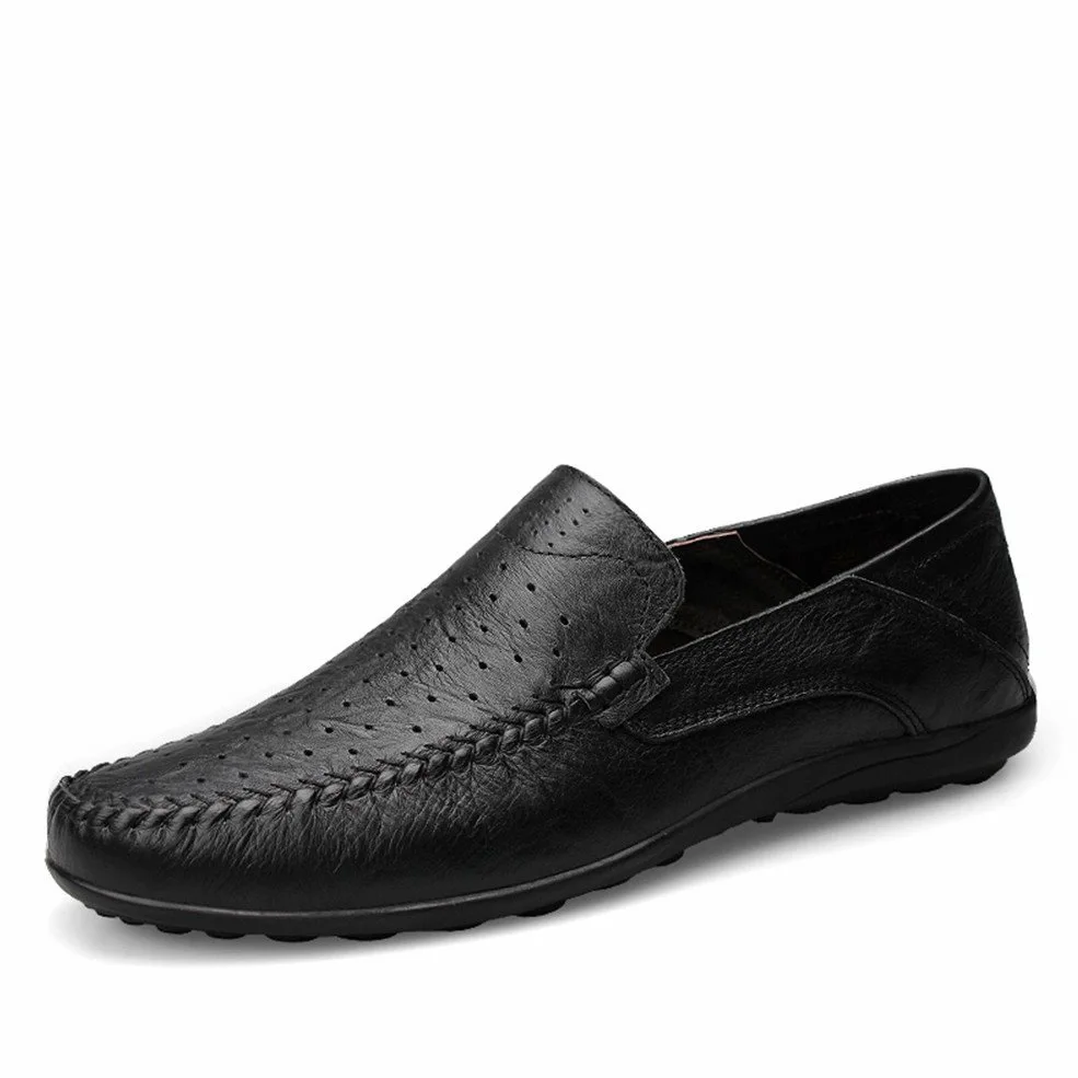 Hombre Mocasines Slip On Verano Agujero Transpirable Comodas Hilo de Coser Trabajo Zapatos