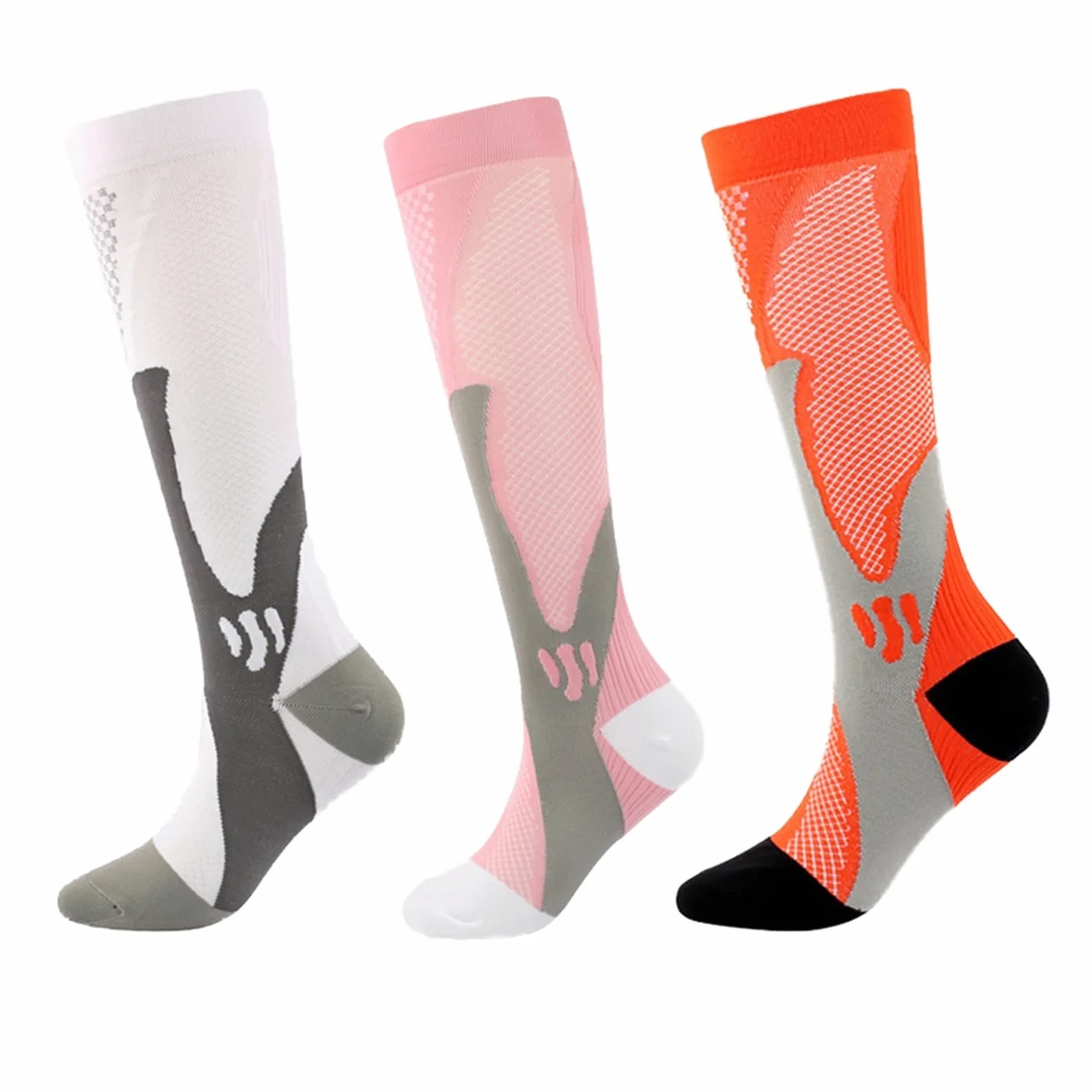 3 Pares/Conjunto de Calcetines de Ciclismo de compresión almacenaje Deportes al Aire Libre Corriendo Calcetines de Senderismo