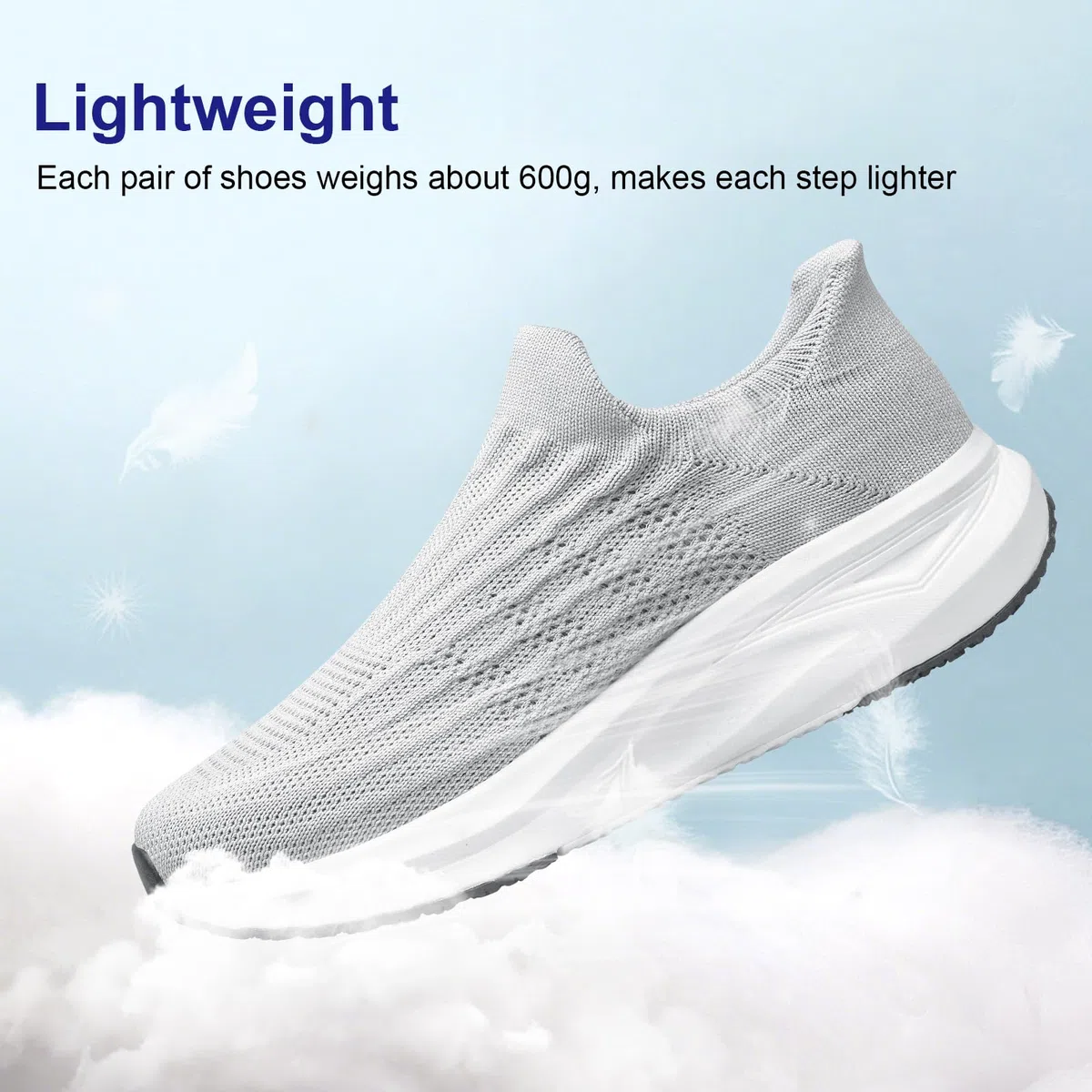 vibdiv Zapatos sin cordones para mujer, zapatos deportivos sin cordones, informales, cómodos