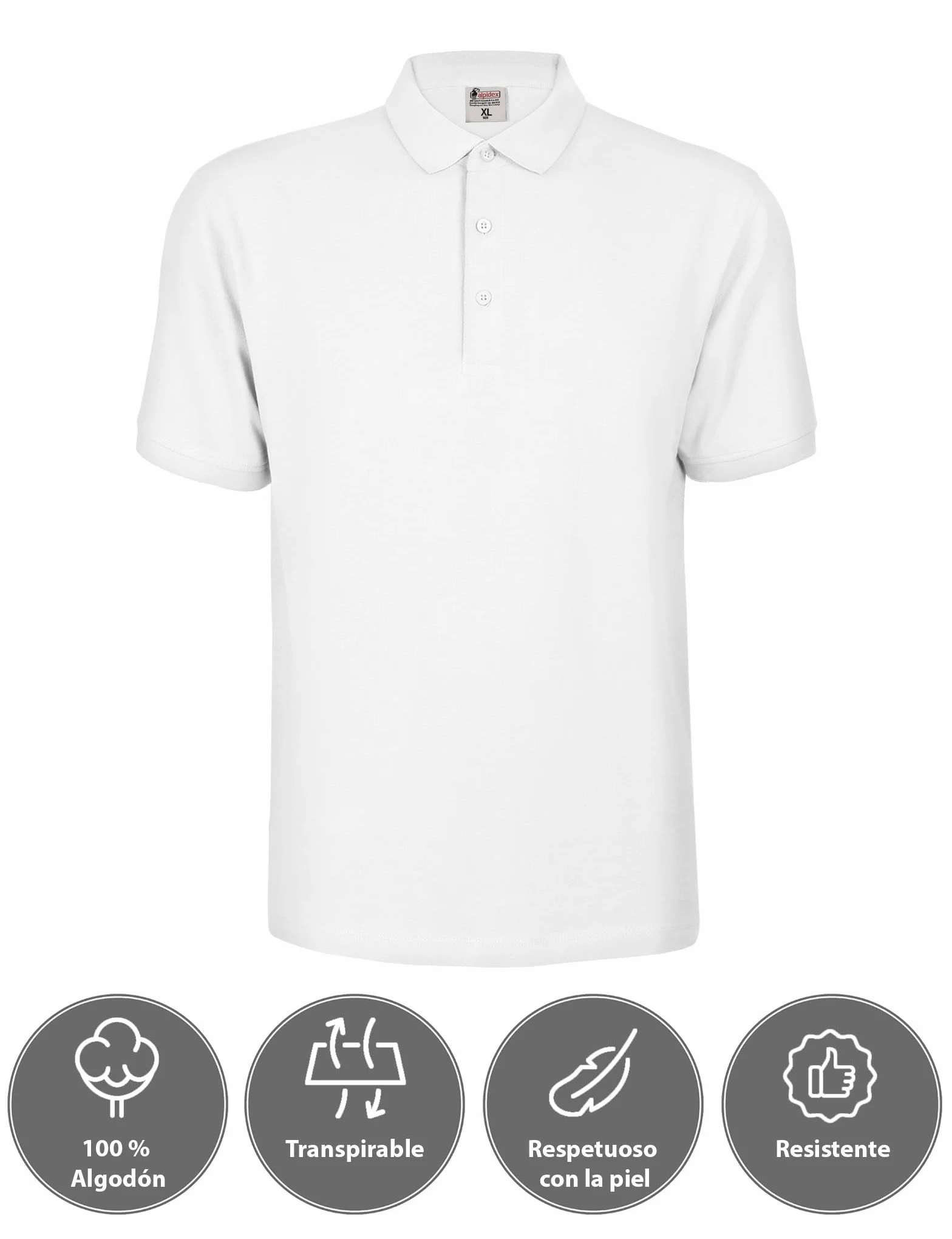 ALPIDEX Camiseta Polo Hombre Pack de 3 Manga Corta 100% Algodón Unicolor