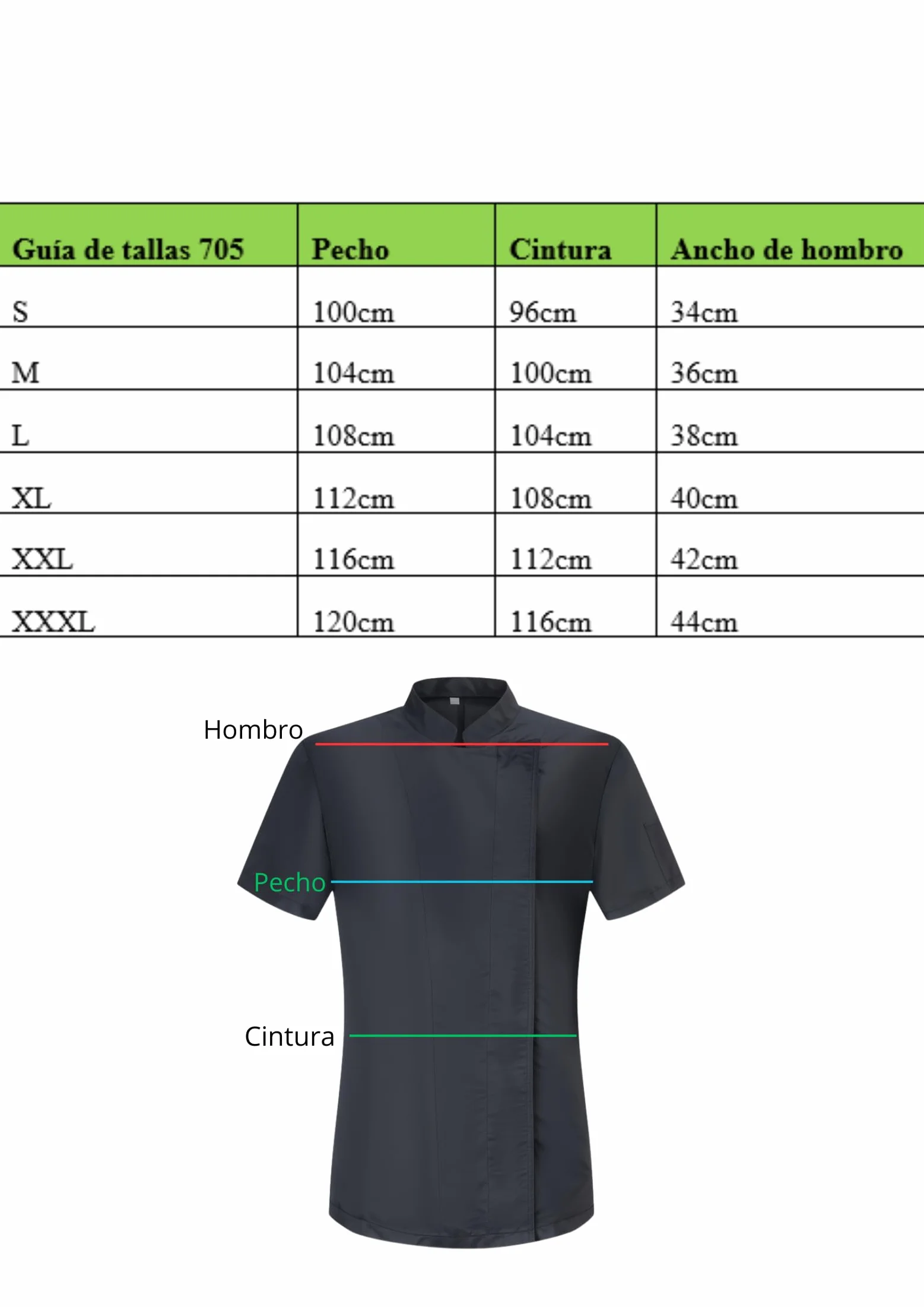 Chaquetilla Cocina Mujer Antimanchas Transpirable Microfibra Profesional Uniforme Hostelería Botones Presión Cuello Mao Lavado 90 Grados Secado Rápido Sin Planchado Restaurante Chef - Serie 705