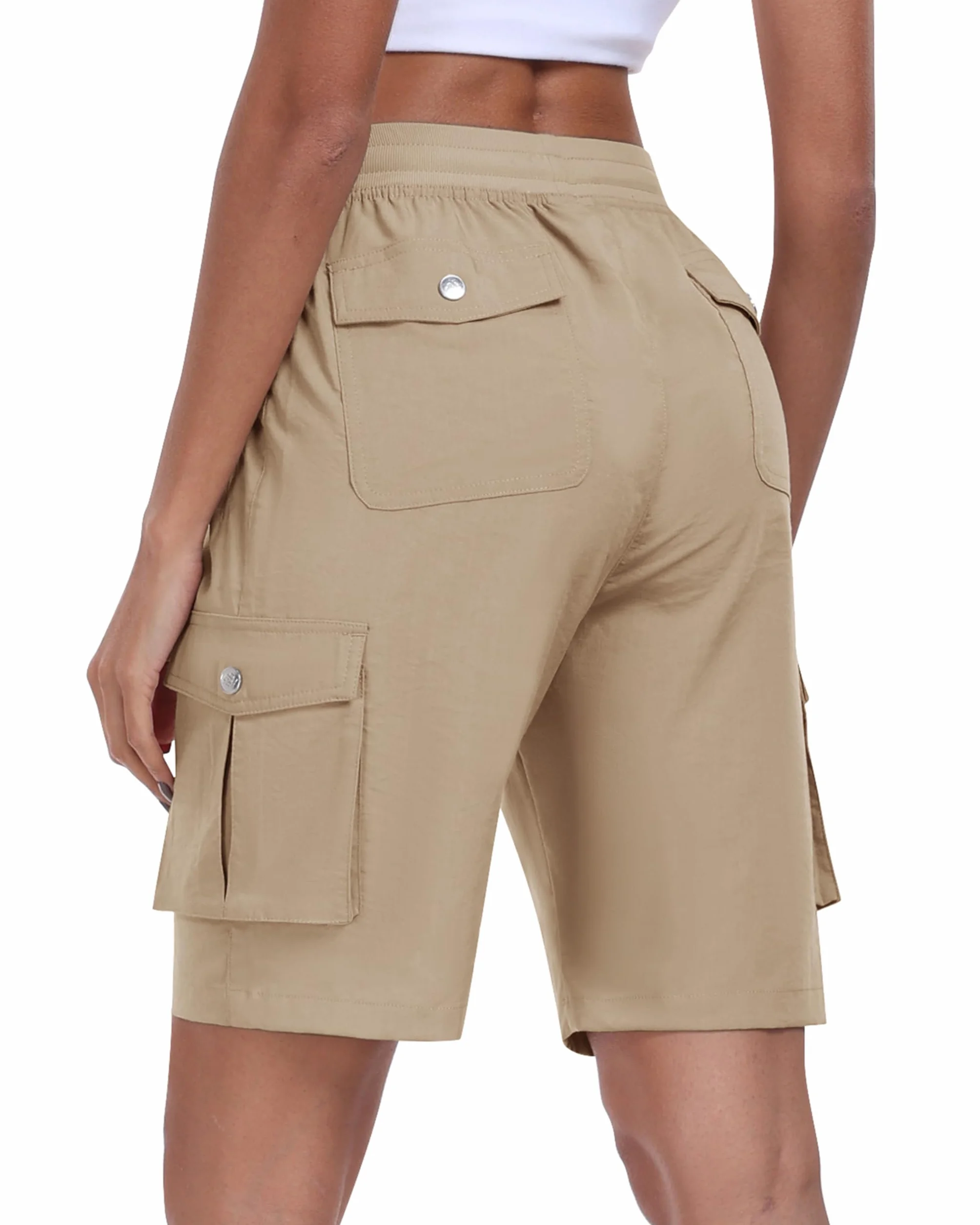 MoFiz Pantalones Cortos Cargo Mujer Bermudas Trekking Senderismo