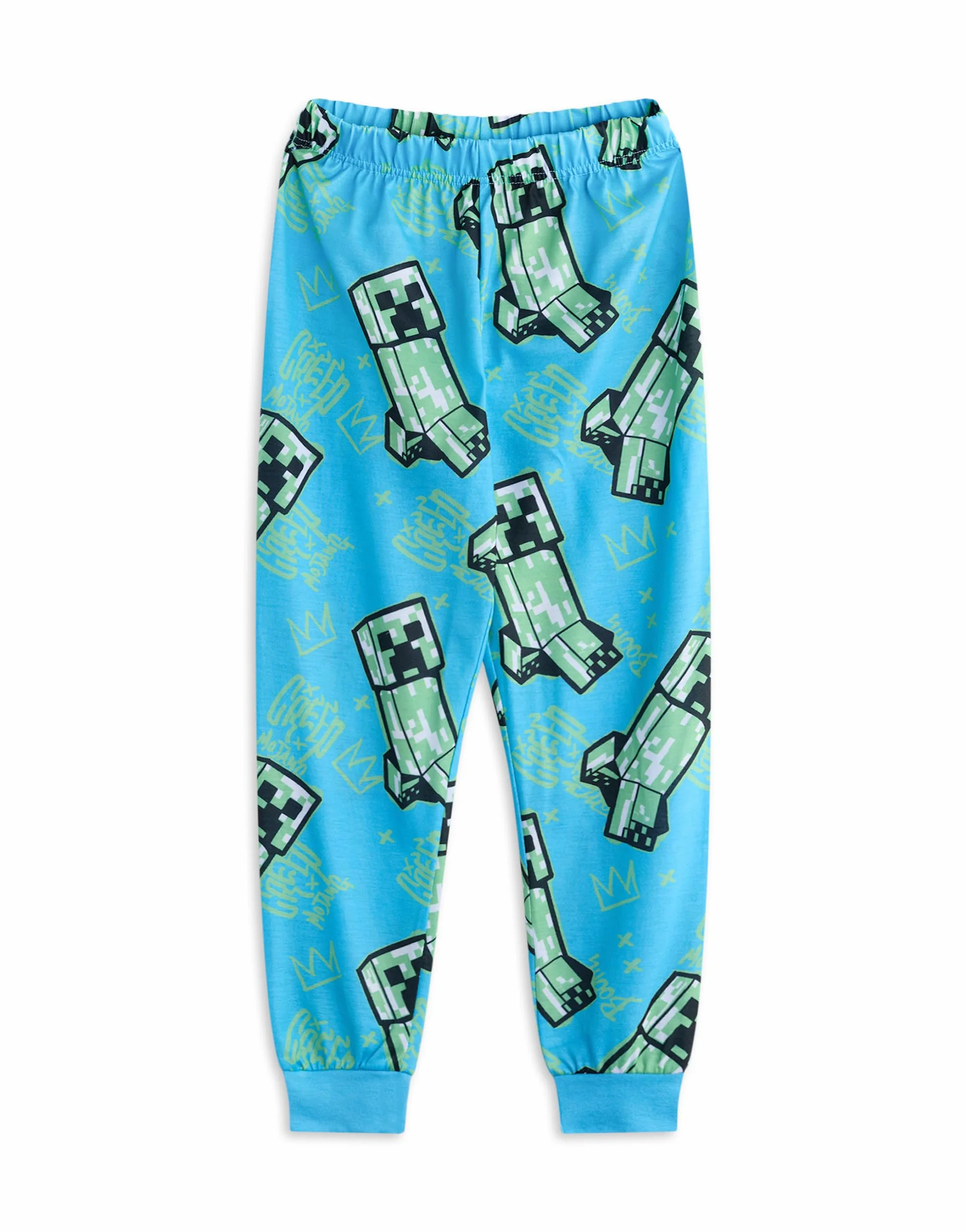 Minecraft Conjunto de Pijama para niños, Paquete de 2 | Pack múltiple de Pijamas para niño con Estampado Integral de Grafiti Multicolor | Tops y Partes Inferiores TNT y Creeper