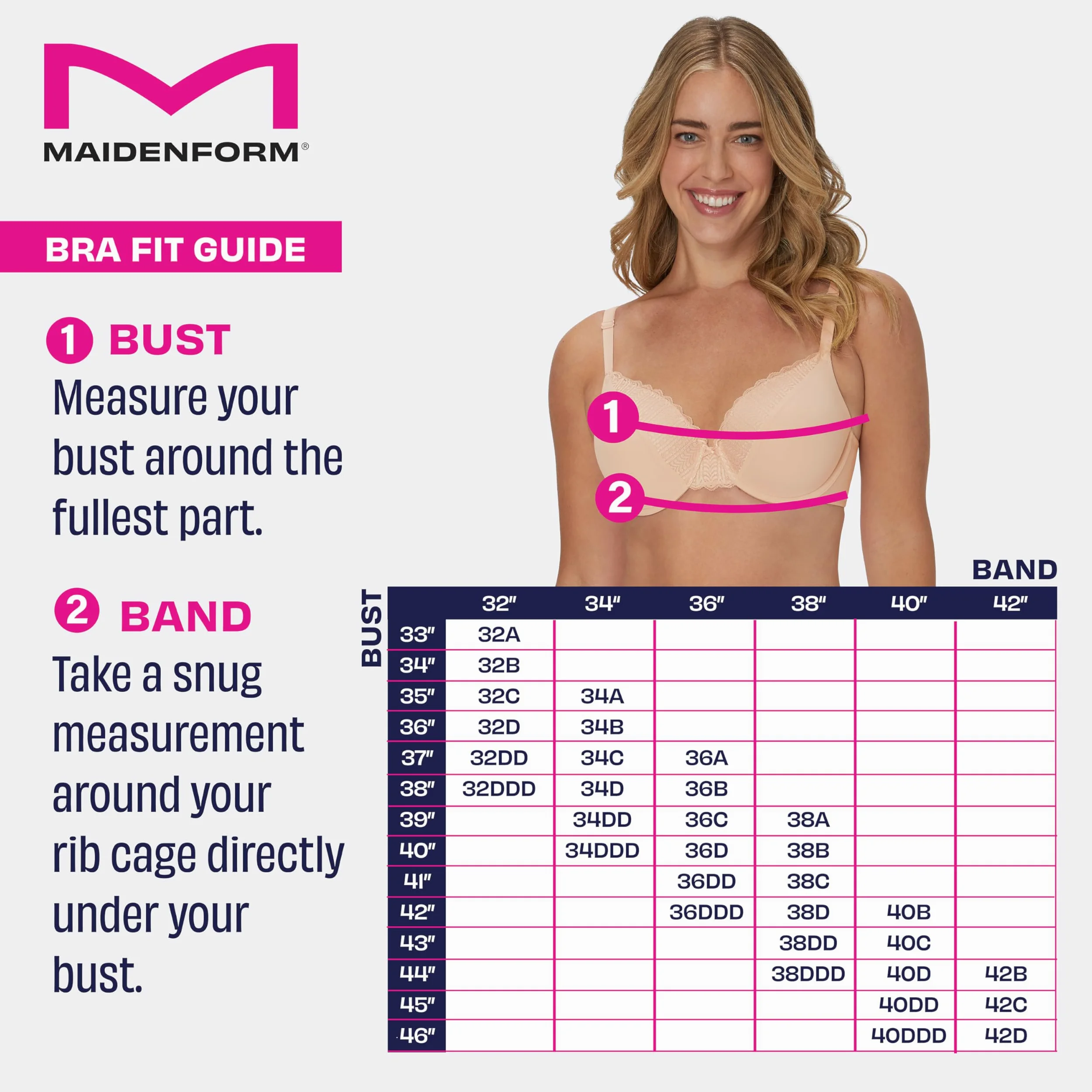 Maidenform One Fabulous Fit Sujetador de Cobertura Completa Mujer (Pack de 1)