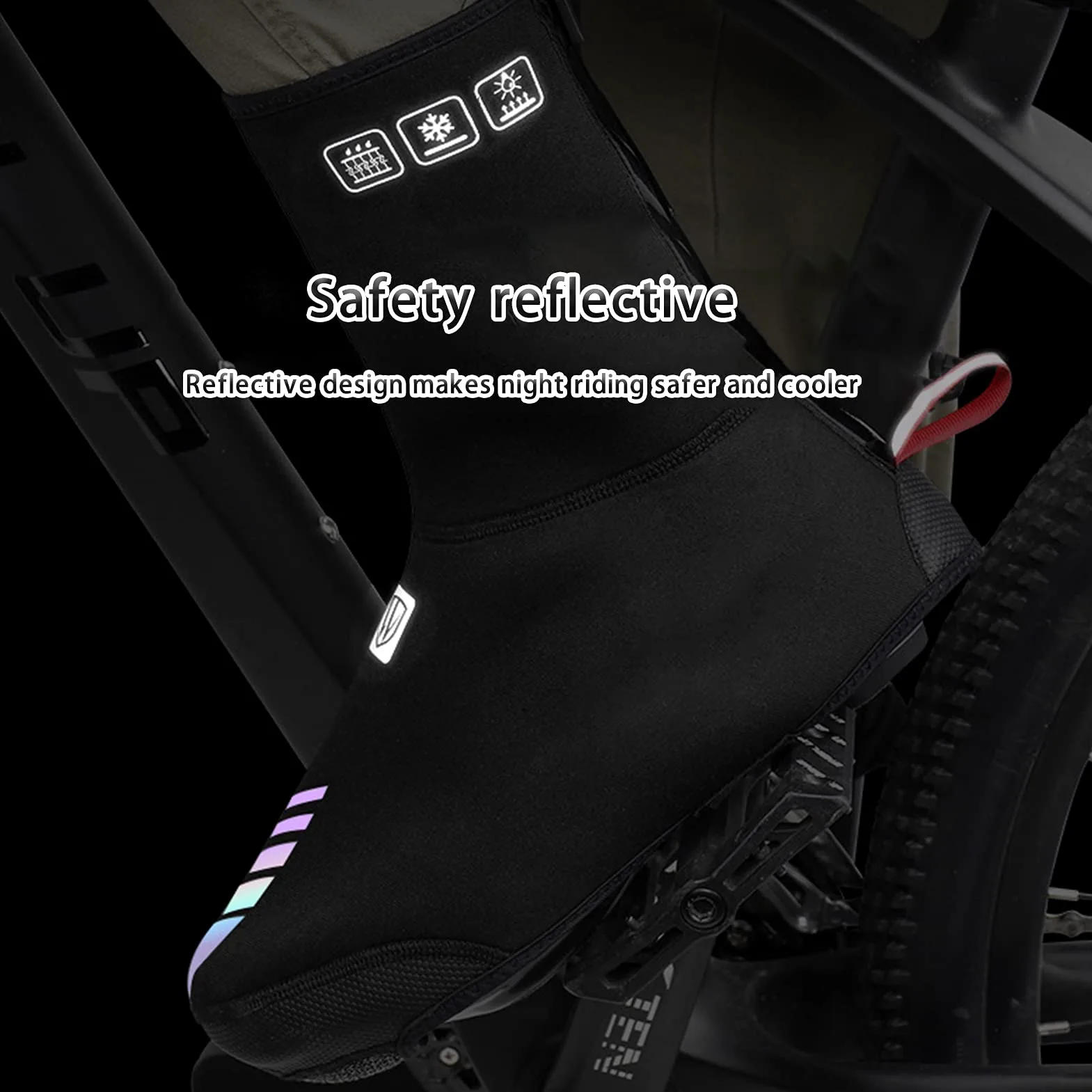 Cubrezapatillas de Ciclismo Impermeable Resistente al Viento Forro Polar MTB Carretera CáLido Calzado de Bicicleta Fundas Bicicleta Protector TéRmico de Invierno Cubrezapatillas