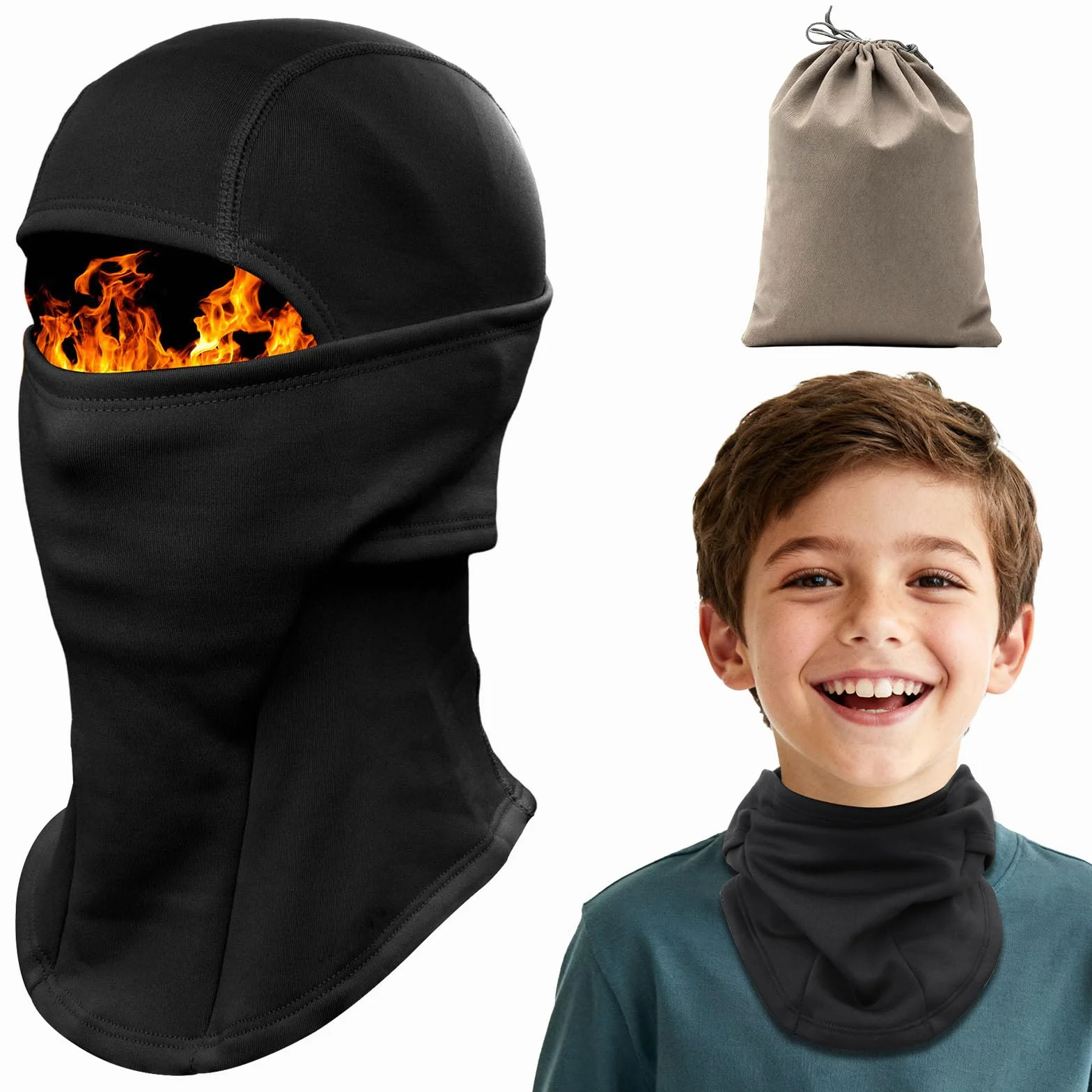 ZOCONE Pasamontañas Térmico Invierni Niños Forro Polar Balaclava Moto Esquí Ciclismo