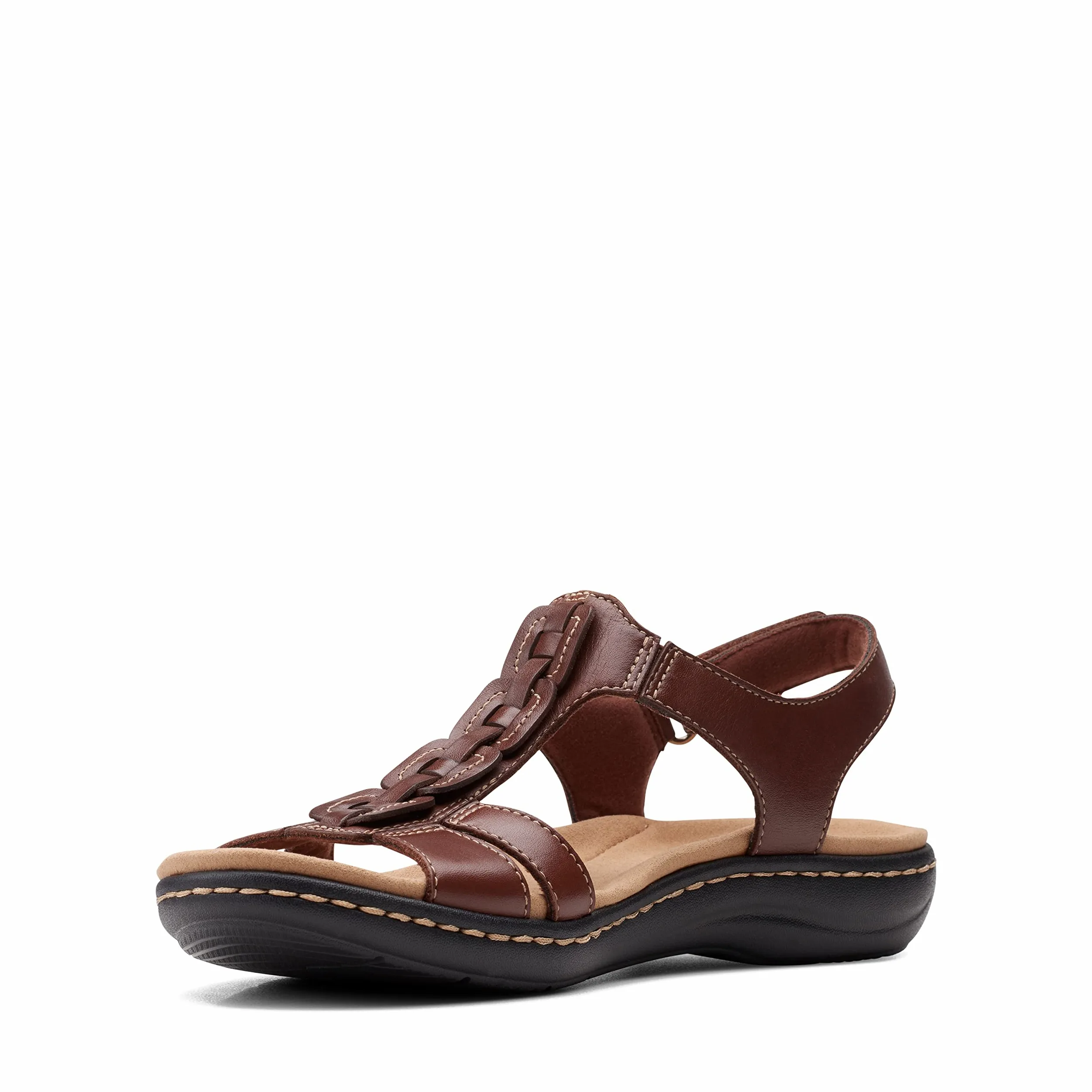 Clarks Sandalias planas Laurieann Kay para mujer, marrón claro, 36 EU