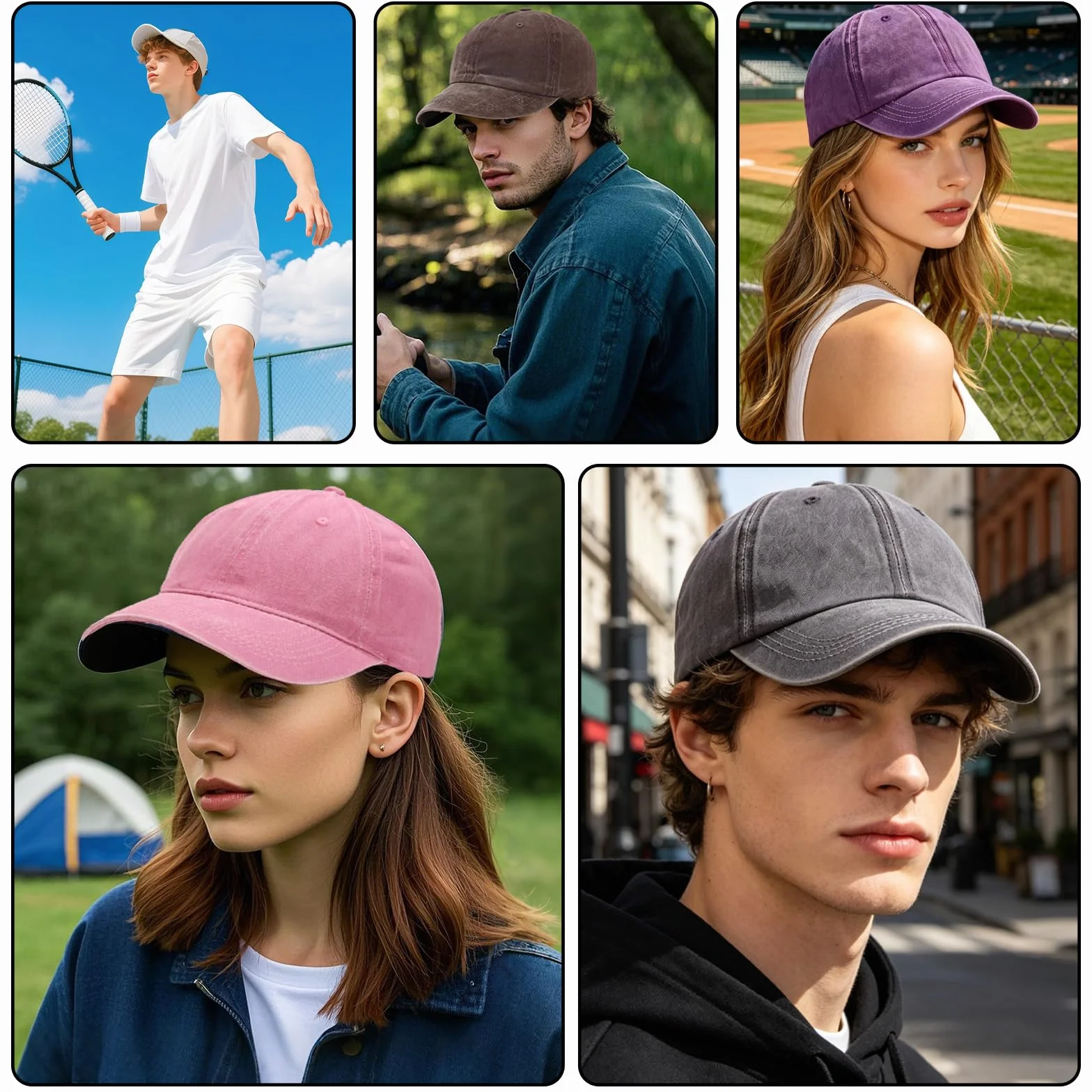 Retro Gorra Beisbol Mujer Lavada Desgastada Visera Hombre Mujer Verano