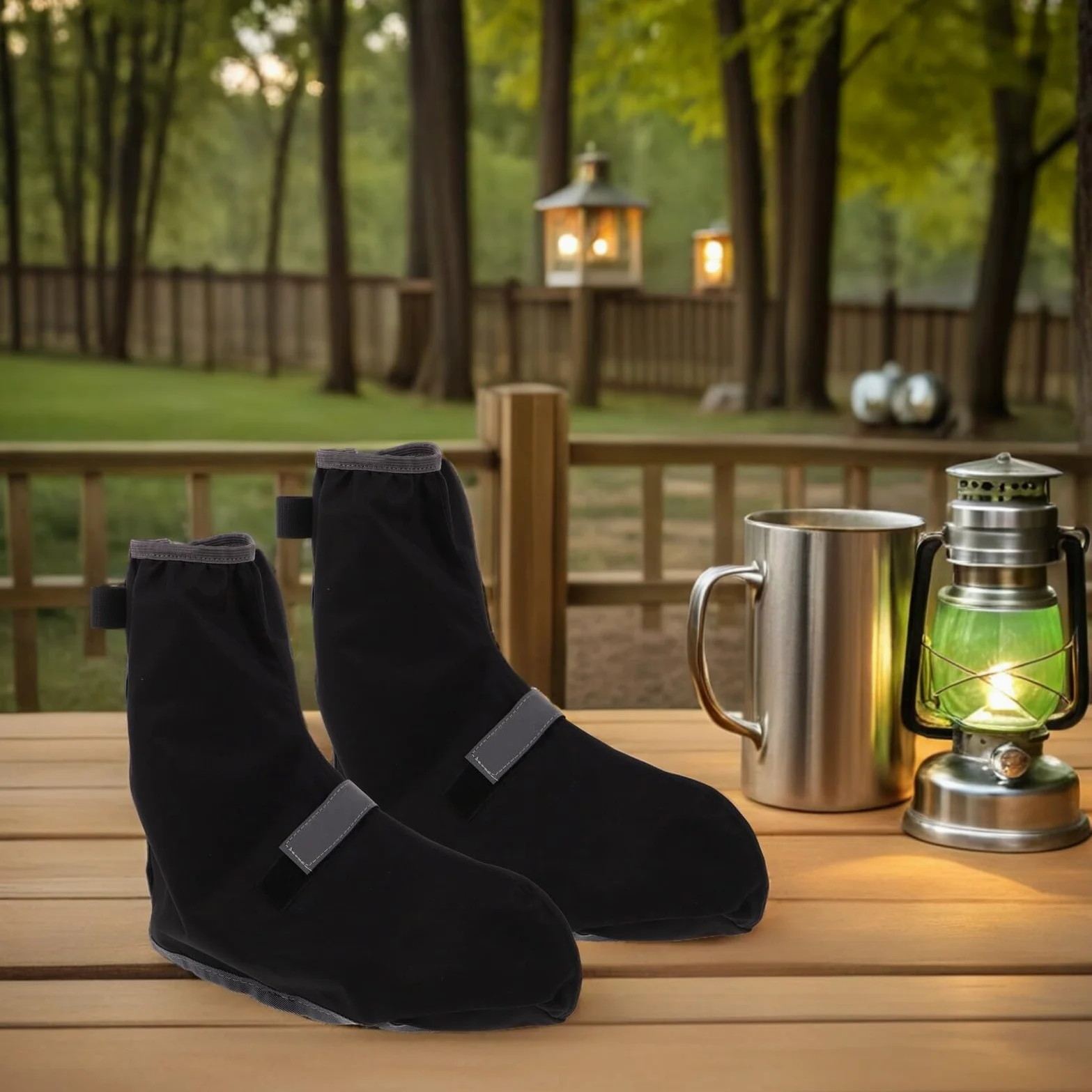 Cubrezapatos Impermeables para Senderismo Polainas Negras Talla L Protección Antideslizante Resistente al Agua para Botas de Montaña Ciclismo y Actividades al Aire Libre 1 Par