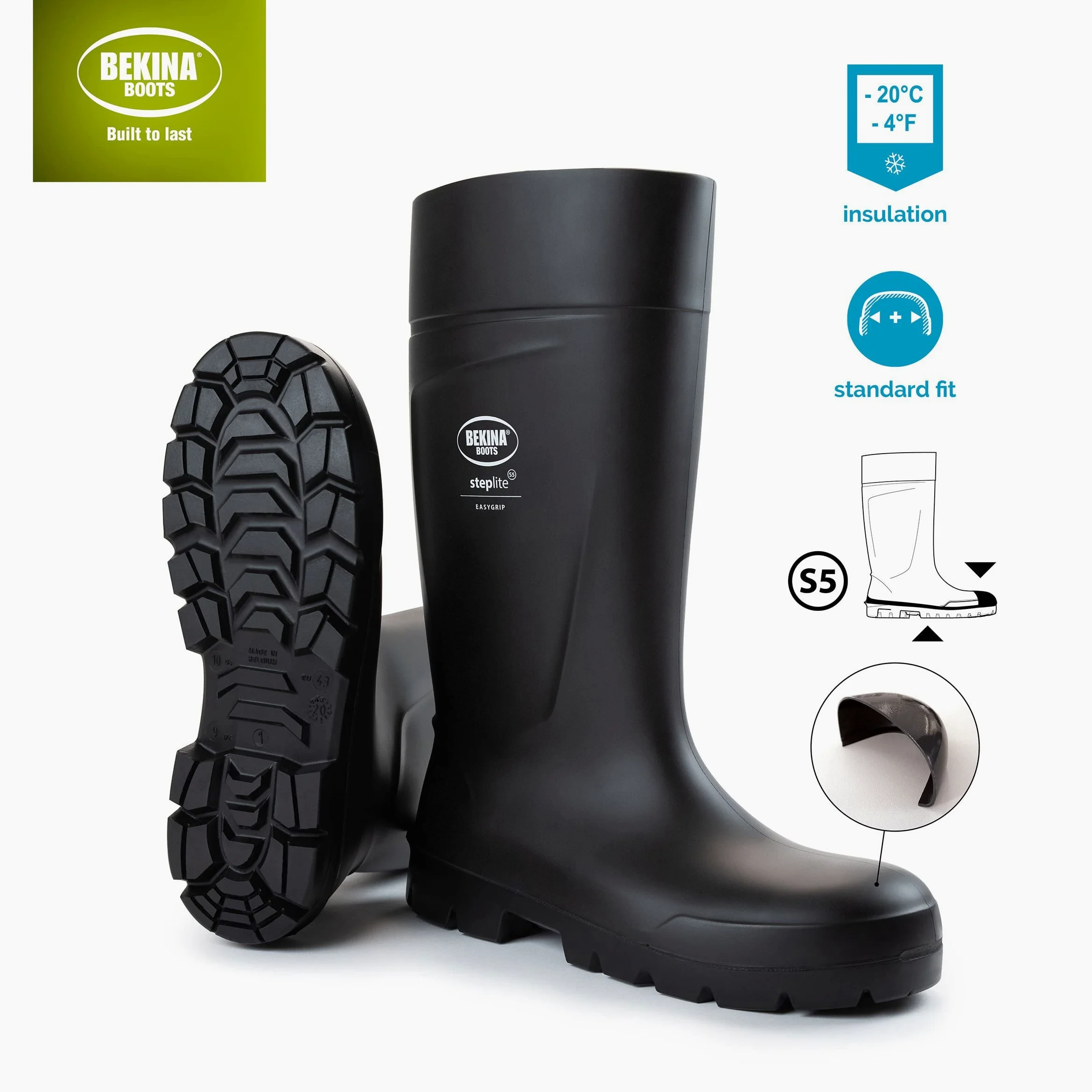 Botas de Seguridad, Masculinas, con Puntera y Suela de Seguridad de Acero, Incl. Plantilla para pies Calientes y Secos, Negras, EU 41
