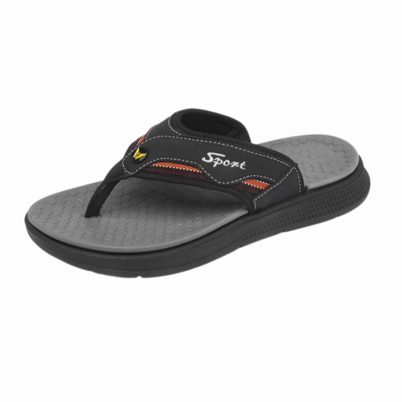 Chanclas De Playa Hombre Sandalias Cuero Tanga Los Hombres, Plantilla Goma Eva Suave Plana Antideslizante para El Verano Al Aire Libre-black-41