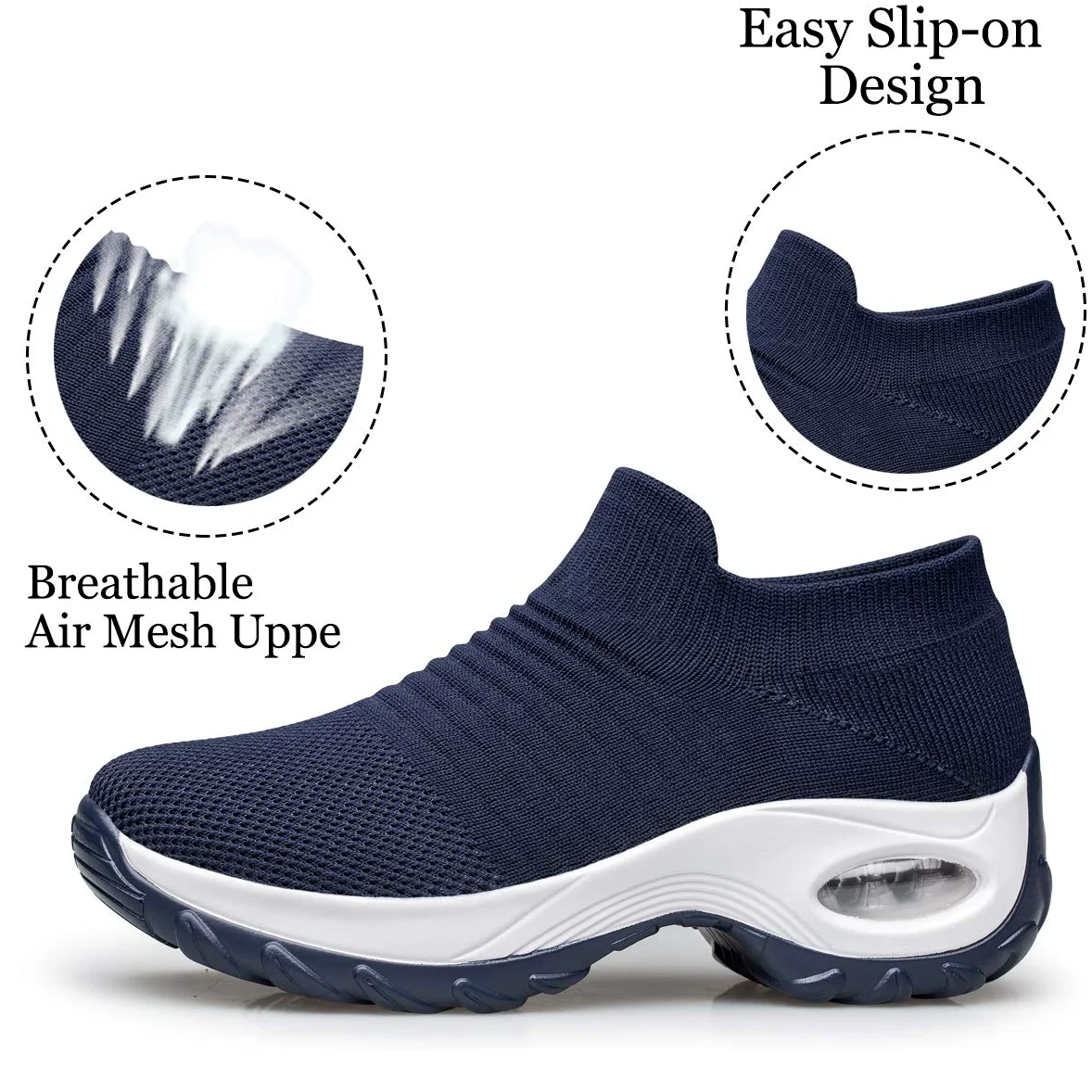 Raoendis Zapatillas deportivas para mujer para caminar, de malla, ligeras, cómodas, ortopédicas, con cojín de aire