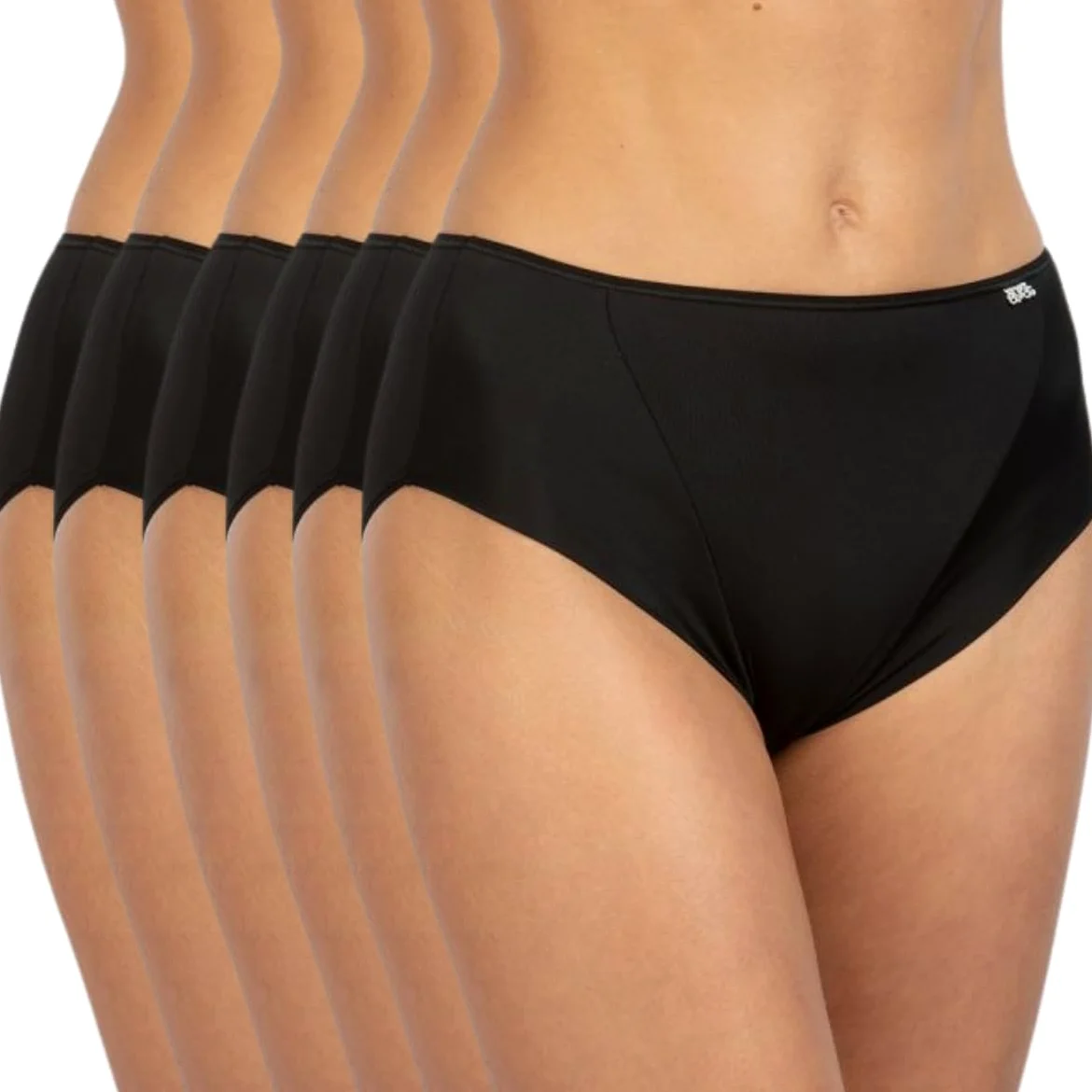 Avet Pack de 6 Bragas 3244 Microfibra (M, Negro)