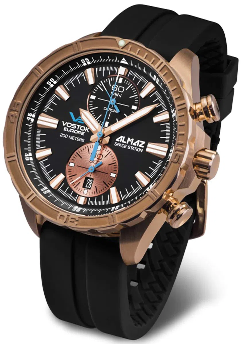 Vostok Europe almaz Space Station Reloj para Hombre Analógico de Cuarzo con Brazalete de Piel de Vaca 6S11/320O266