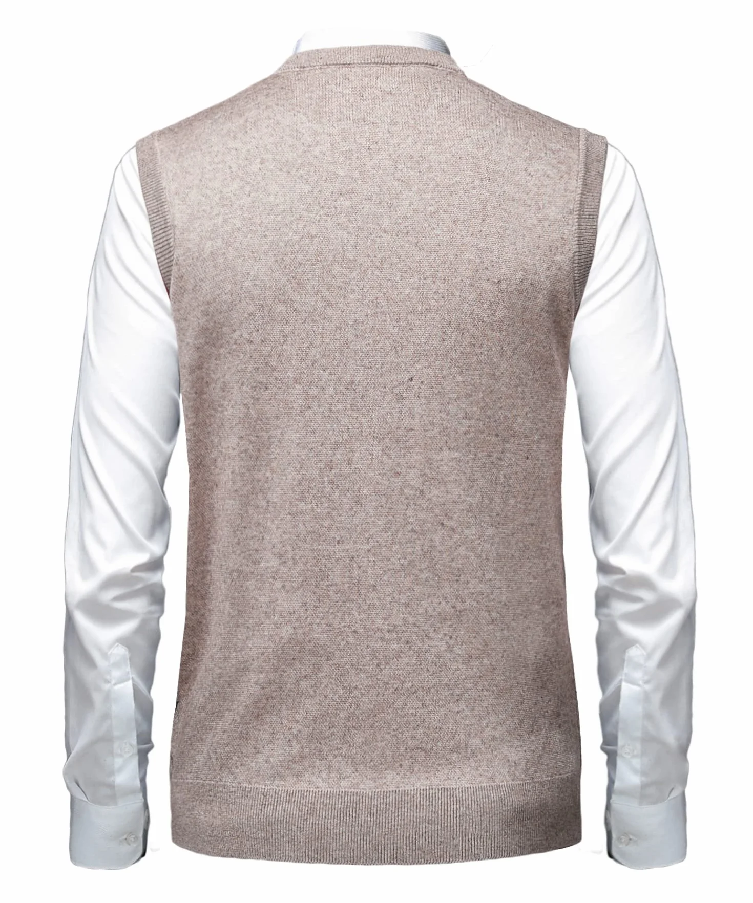 Chaleco de Punto para Hombre Argyle Suéter Cárdigan sin Mangas Jersey con Botón Gentleman Clásico Grueso Tank Tops con Cuello en V Otoño Invierno