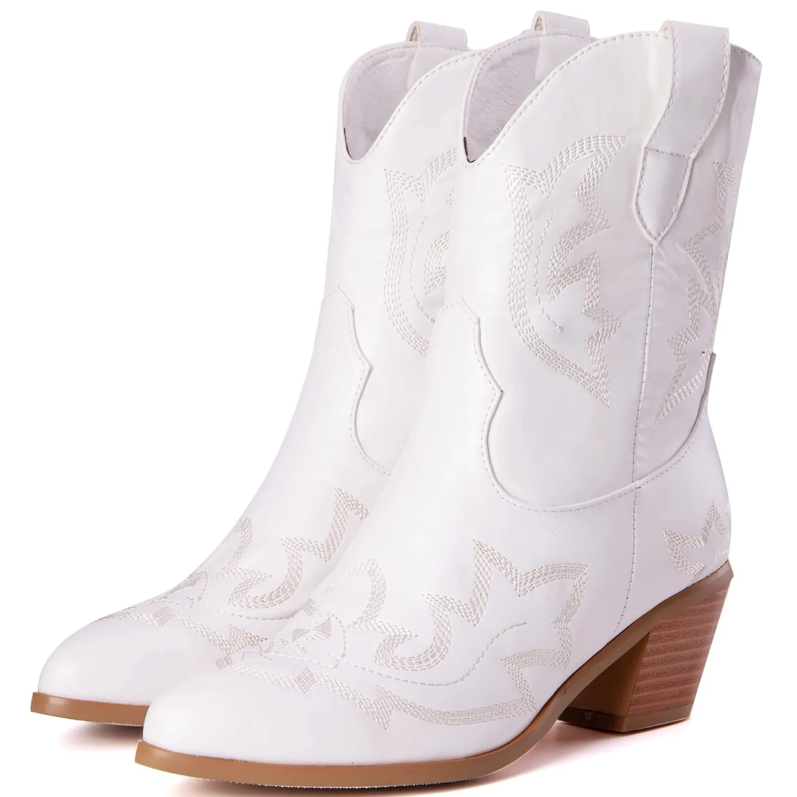 Onewus Botas cortas vaquero para mujer Botas occidentales - Botines de vaquera retro