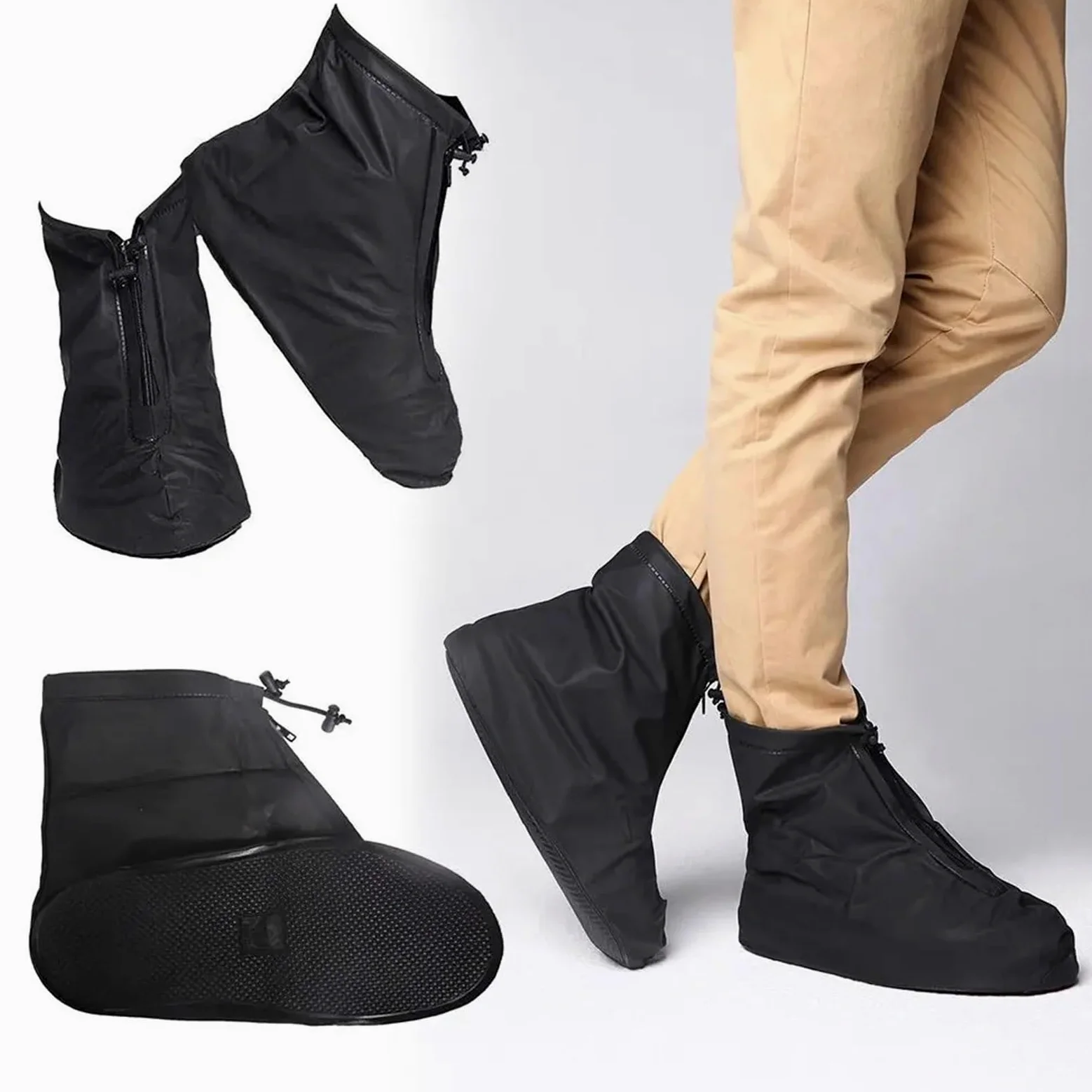 3 Pares De Cubiertas Zapatos For Acampar Al Aire Libre, For La Lluvia, Antideslizantes, Plegables, For Ciclismo,Protección Contra, For para Protección