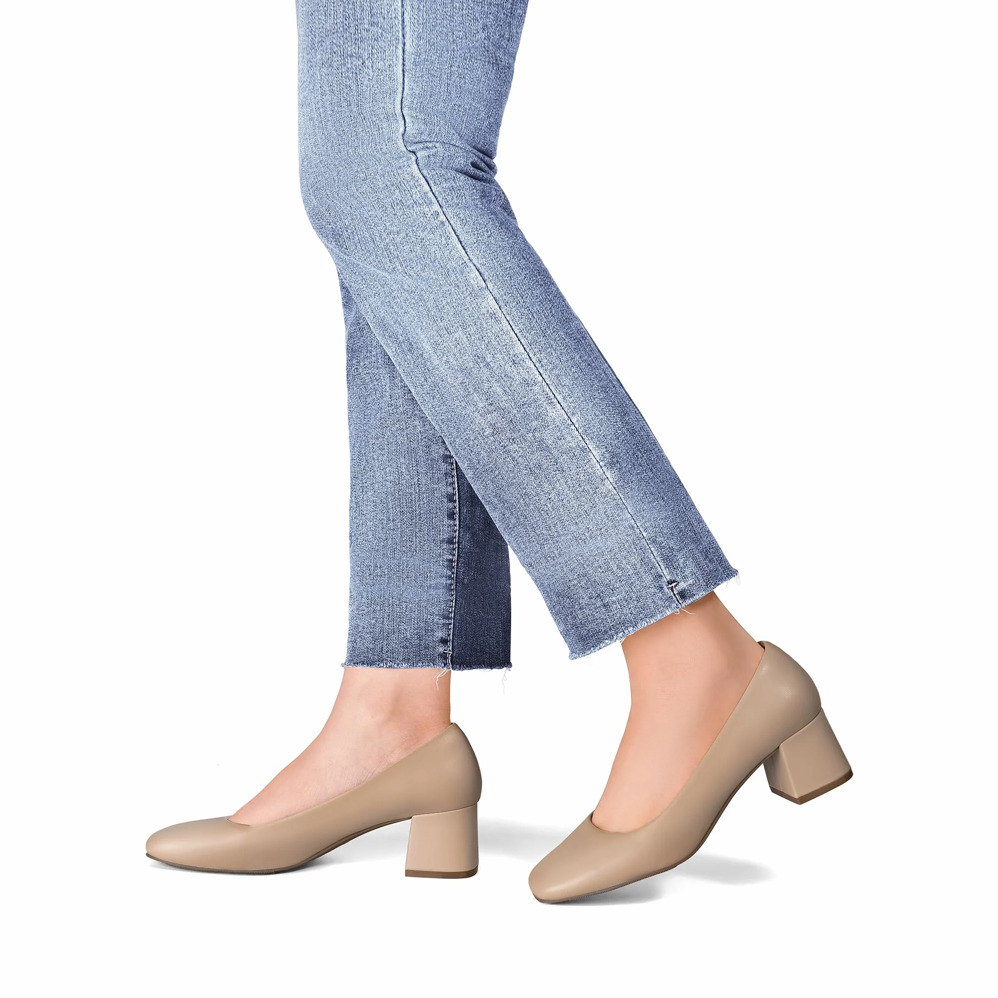 DREAM PAIRS Zapatos de Bajo Tacón Cómodos Mujer Zapatos de Salón Zapatos de Vestir Punta Cuarada con Tacón Ancho SDPU2426W-E