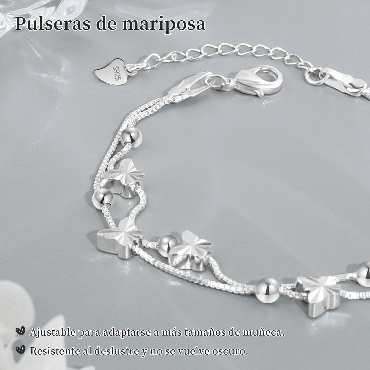 YELUWA Pulsera Plata Mujer Regalo Originales para Mujer Madre Cumpleaños Amiga Navidad