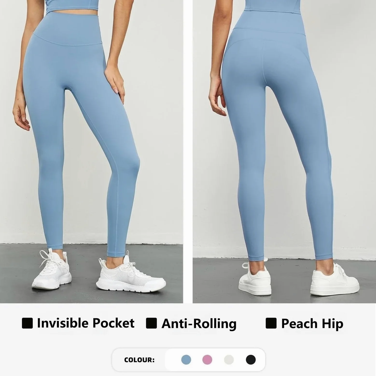 Leggings Mujer Pantalones de Yoga for Mujer con Bolsillo, Mallas de Gimnasio Antideslizantes sin Costuras de Cintura Alta, Mallas Deportivas, Medias, Ropa de Yoga
