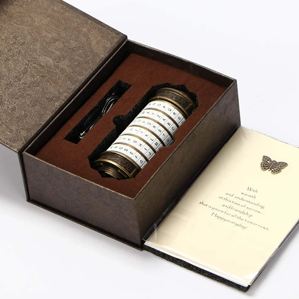 Da Vinci Code Cryptex Metal Lock Prezent Originalny dla Mężczyzn Kobiet