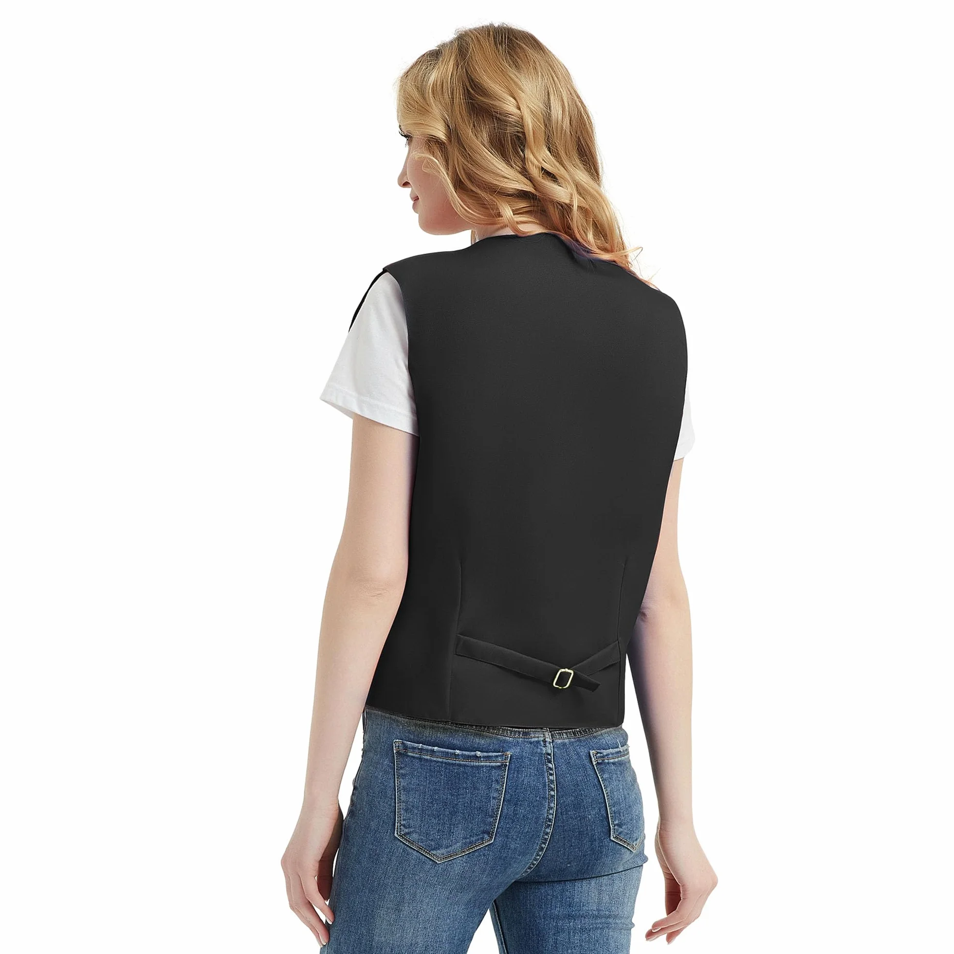 TopTie Chaleco de Vestir Unisex para Hombre y Mujer Negro