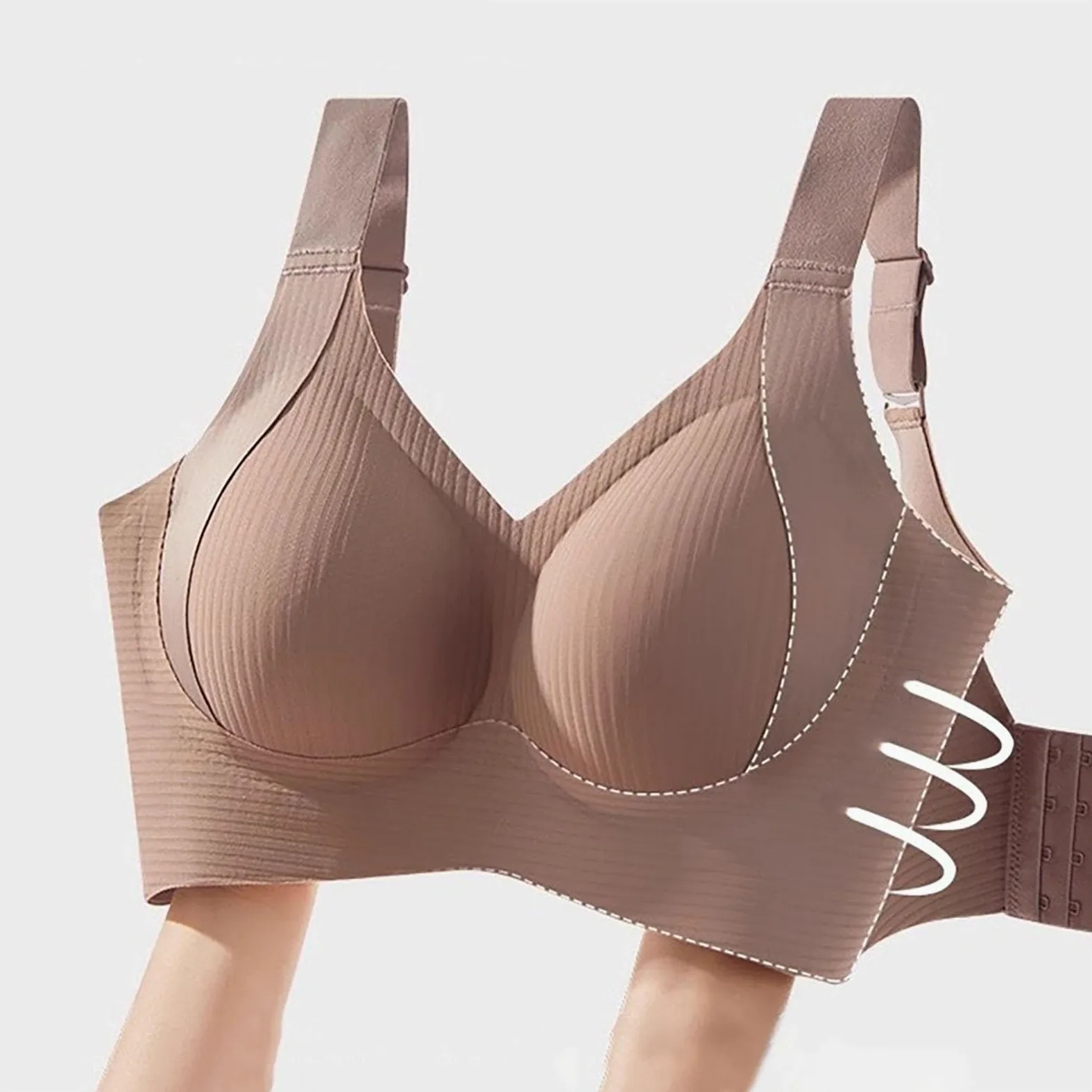 Sujetadores Confort para Mujer UK Deportes Push Up Sin Costuras Paquete de 3 Inalámbrico Acanalado Pechos Grandes Caídos Tops para Mujer Mayor Soporte Deportivo Levantamiento Comodidad Ajustable Alto